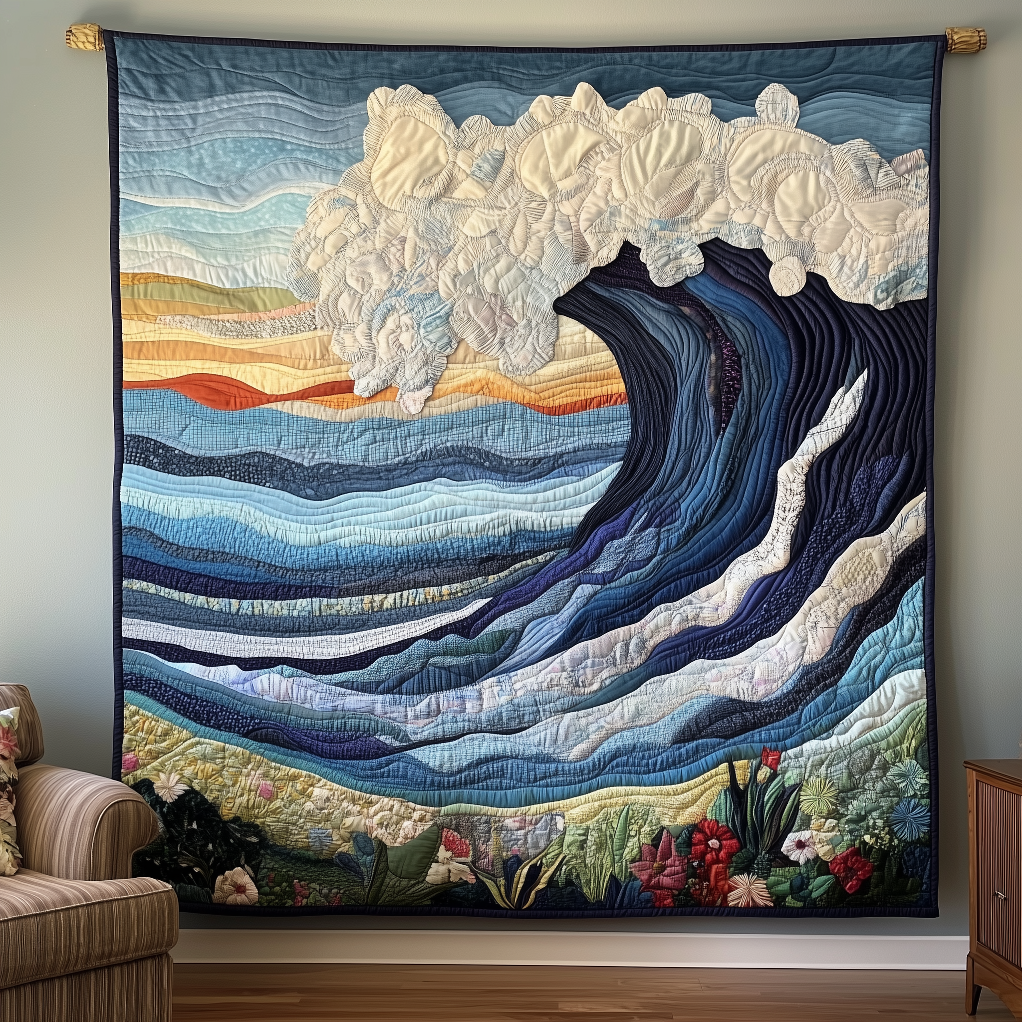 Melody Of Waves Quilted Blanket Best Throw Blanket Awesome Birthday Gift Ideas Melody Of Waves Quilted Blanket Best Throw Blanket Awesome Birthday Gift Ideas