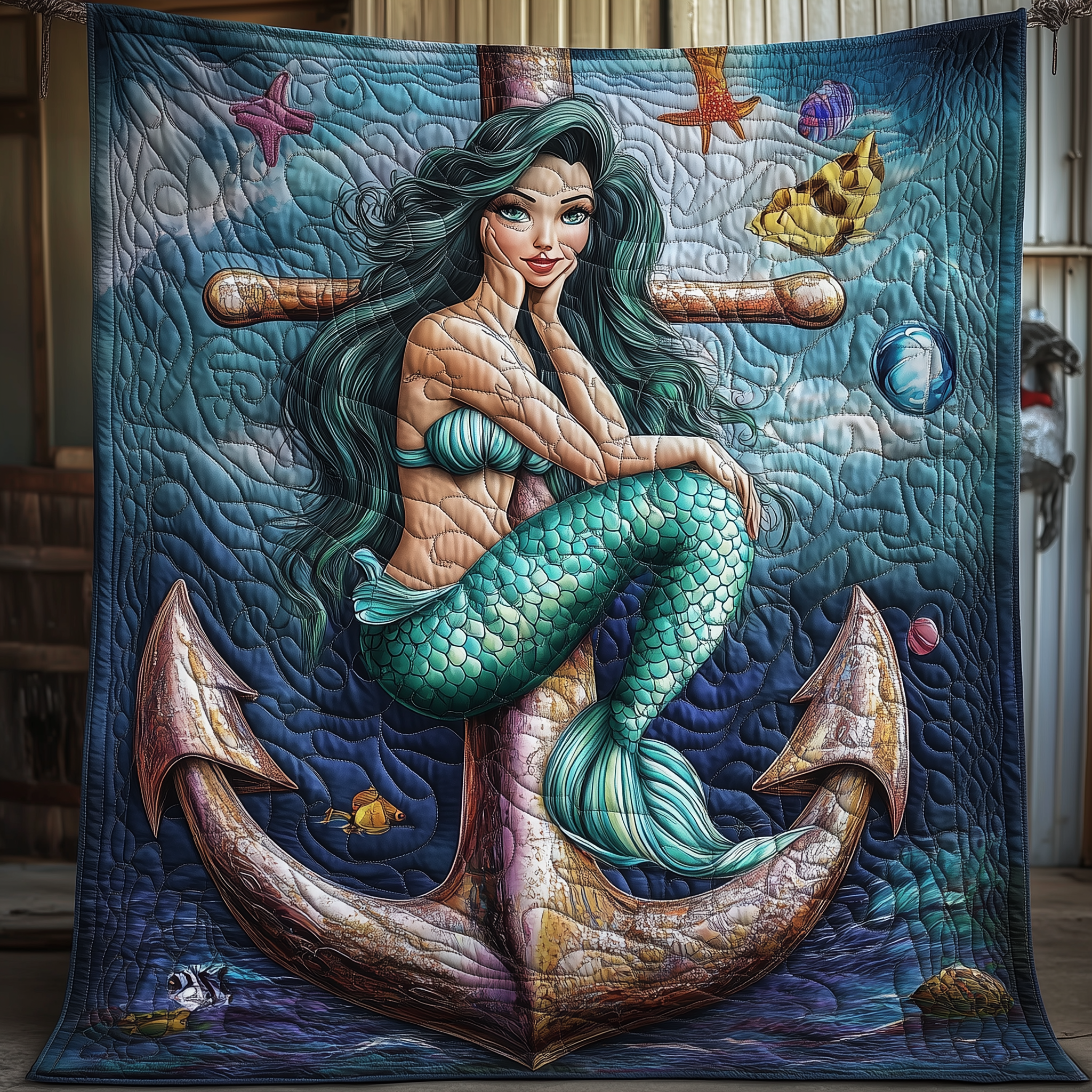 Mermaid Deep Sea Dream Quilted Blanket Unique Throw Blanket Item Merch Mermaid Inspired Gifts Mermaid Deep Sea Dream Quilted Blanket Unique Throw Blanket Item Merch Mermaid Inspired Gifts