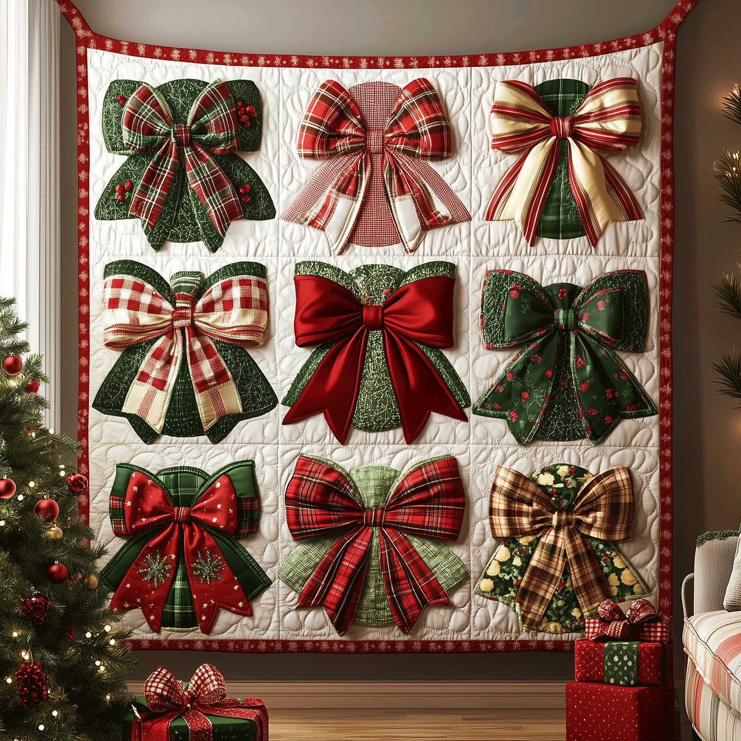Merry Bow Magic Quilted Blanket Christmas Gifts For Adult Son Merry Bow Magic Quilted Blanket Christmas Gifts For Adult Son