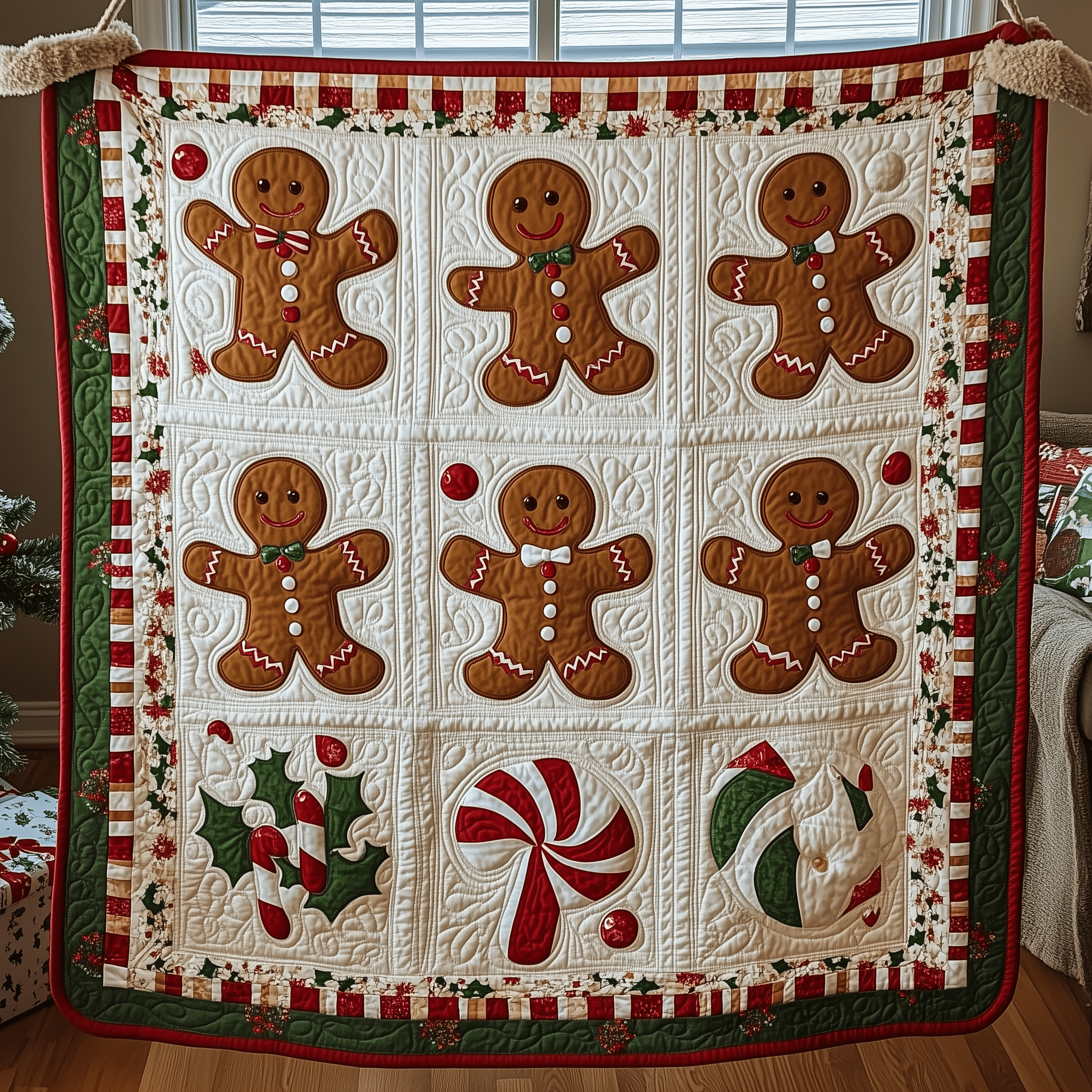 Merry Gingerbeard Man Quilted Blanket Feel the Magic of Family Time with a Blanket That Fits All Merry Gingerbeard Man Quilted Blanket Feel the Magic of Family Time with a Blanket That Fits All