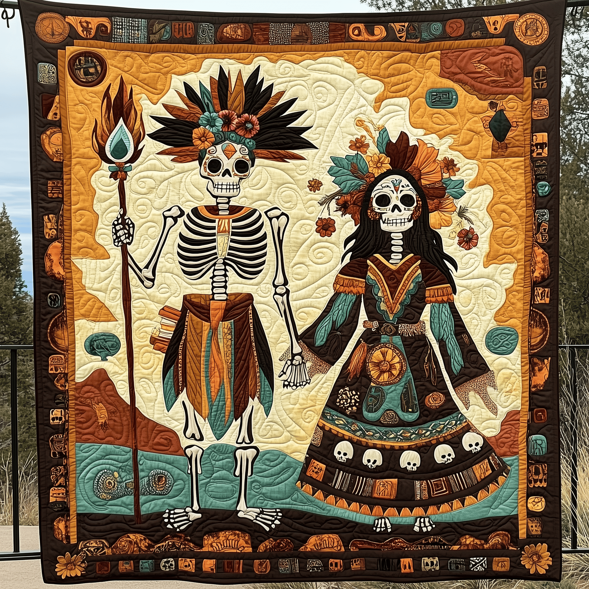 Mexican Day Of The Dead Quilted Blanket Enjoy Tailored Comfort with Our Exclusive Blanket Mexican Day Of The Dead Quilted Blanket Enjoy Tailored Comfort with Our Exclusive Blanket