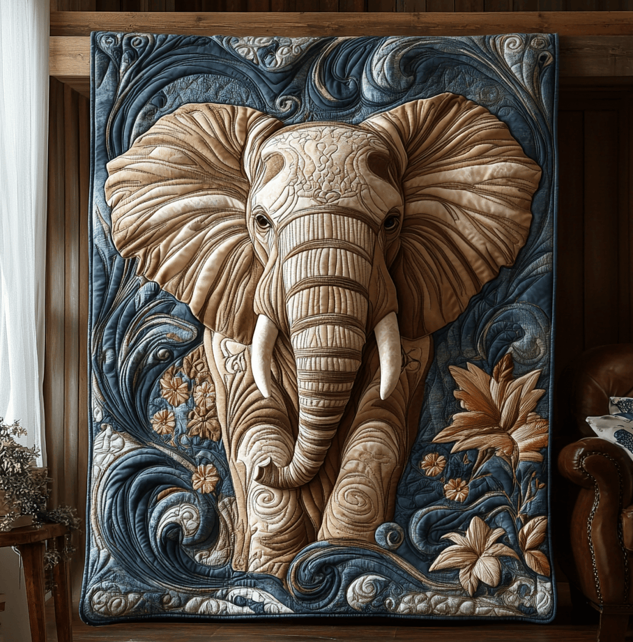 Midnight Elephant Quilted Blanket Funny White Elephant Gifts Midnight Elephant Quilted Blanket Funny White Elephant Gifts