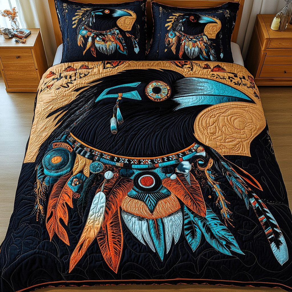 Midnight Wings Quilted Bedding Set Christmas Gifts For Men Midnight Wings Quilted Bedding Set Christmas Gifts For Men