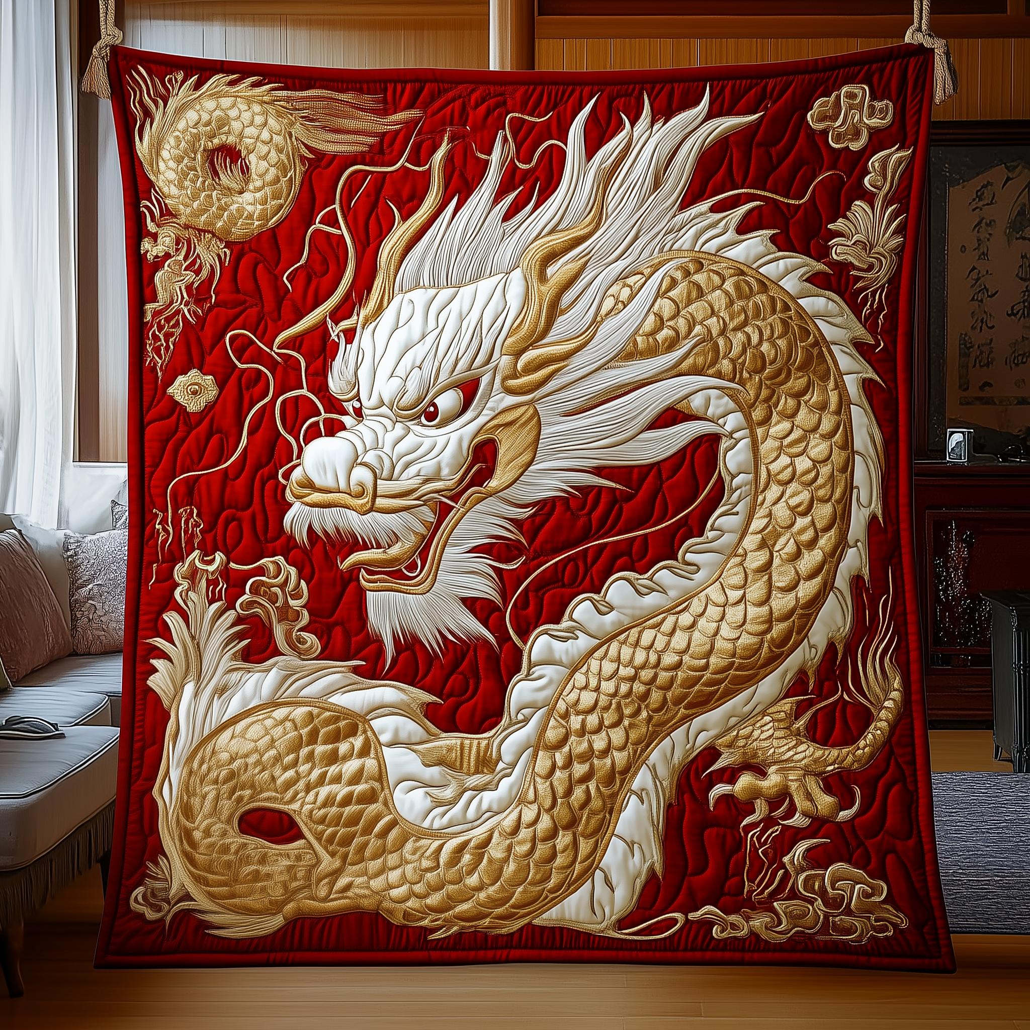 Mighty Dragon Quilted Blanket Nice Throw Blankets Great Dragon Gift Items Mighty Dragon Quilted Blanket Nice Throw Blankets Great Dragon Gift Items