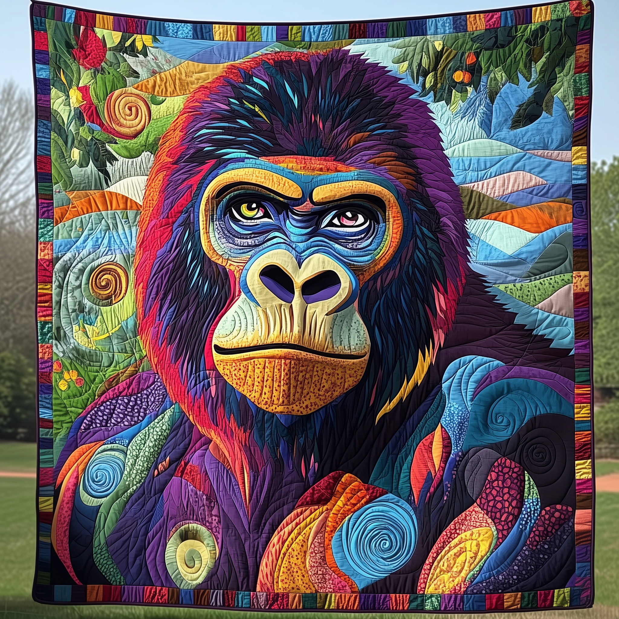 Mighty Gorilla Quilted Blanket Best Throw Blanket Gorilla Themed Gifts Mighty Gorilla Quilted Blanket Best Throw Blanket Gorilla Themed Gifts