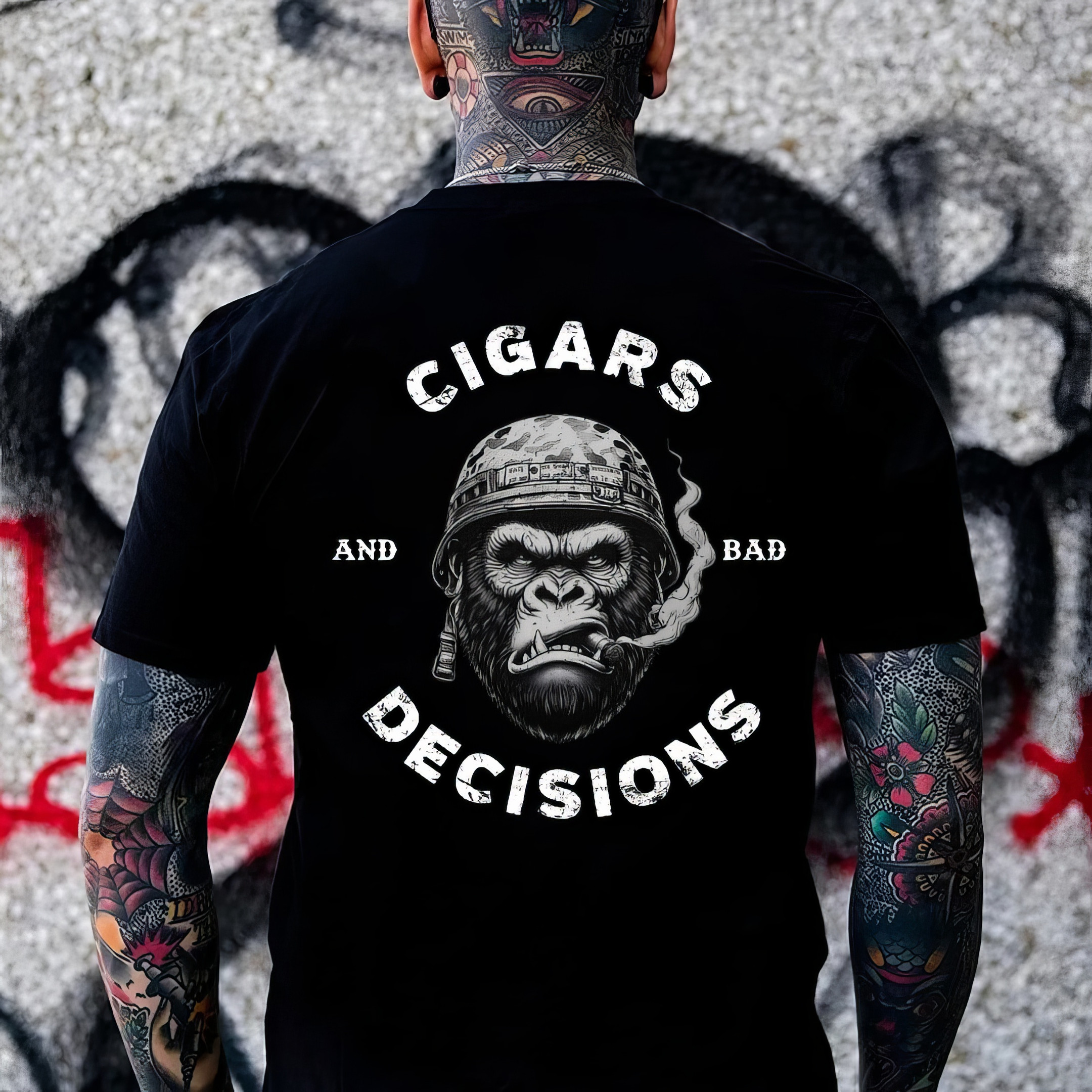 Monkey Cigars And Bad Decisions T-Shirt Father'S Day Gifts For Husband Monkey Cigars And Bad Decisions T-Shirt Father'S Day Gifts For Husband