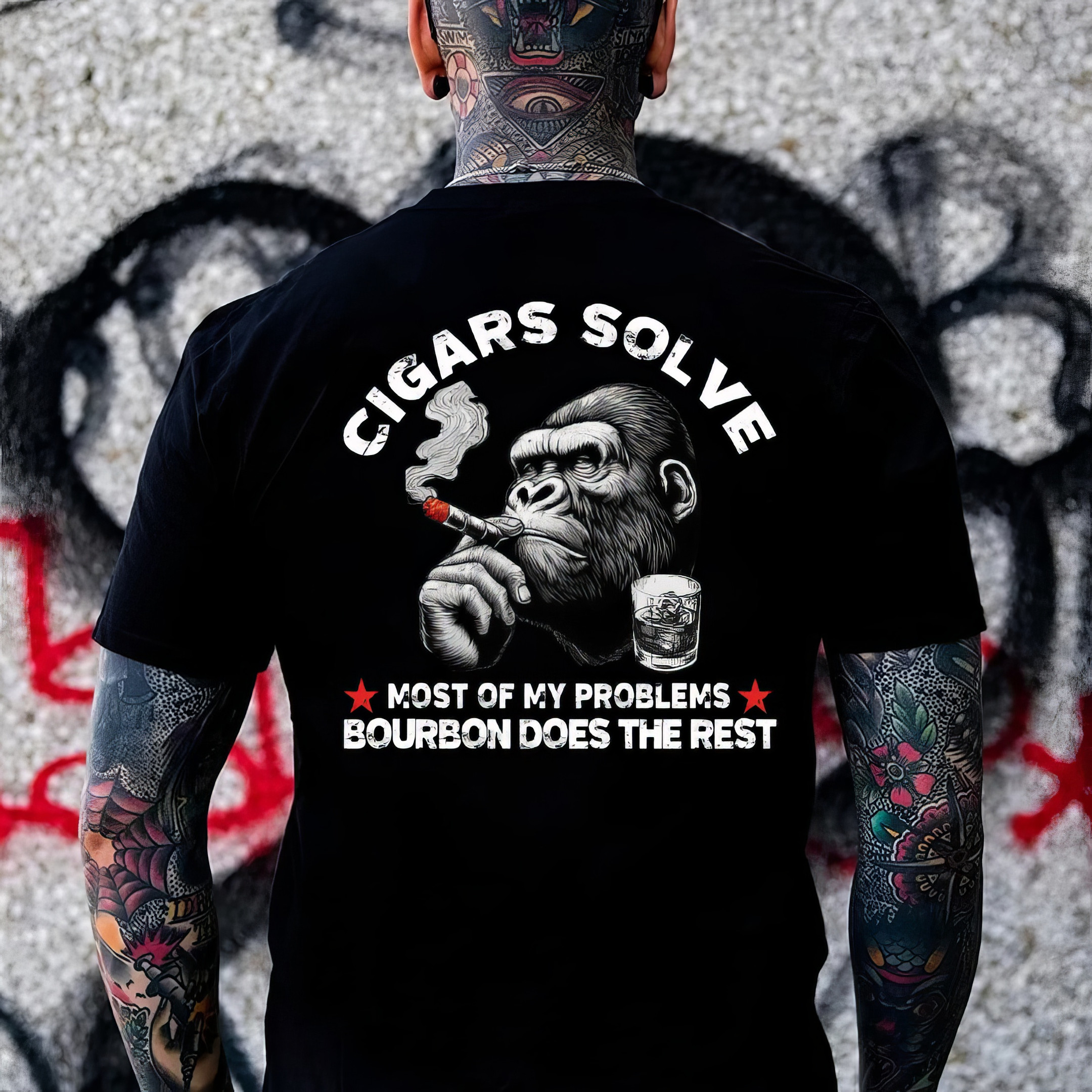 Monkey Cigars Solve Most Of My Problems Bourbon Does The Rest T-Shirt Best Gifts For Dad Monkey Cigars Solve Most Of My Problems Bourbon Does The Rest T-Shirt Best Gifts For Dad