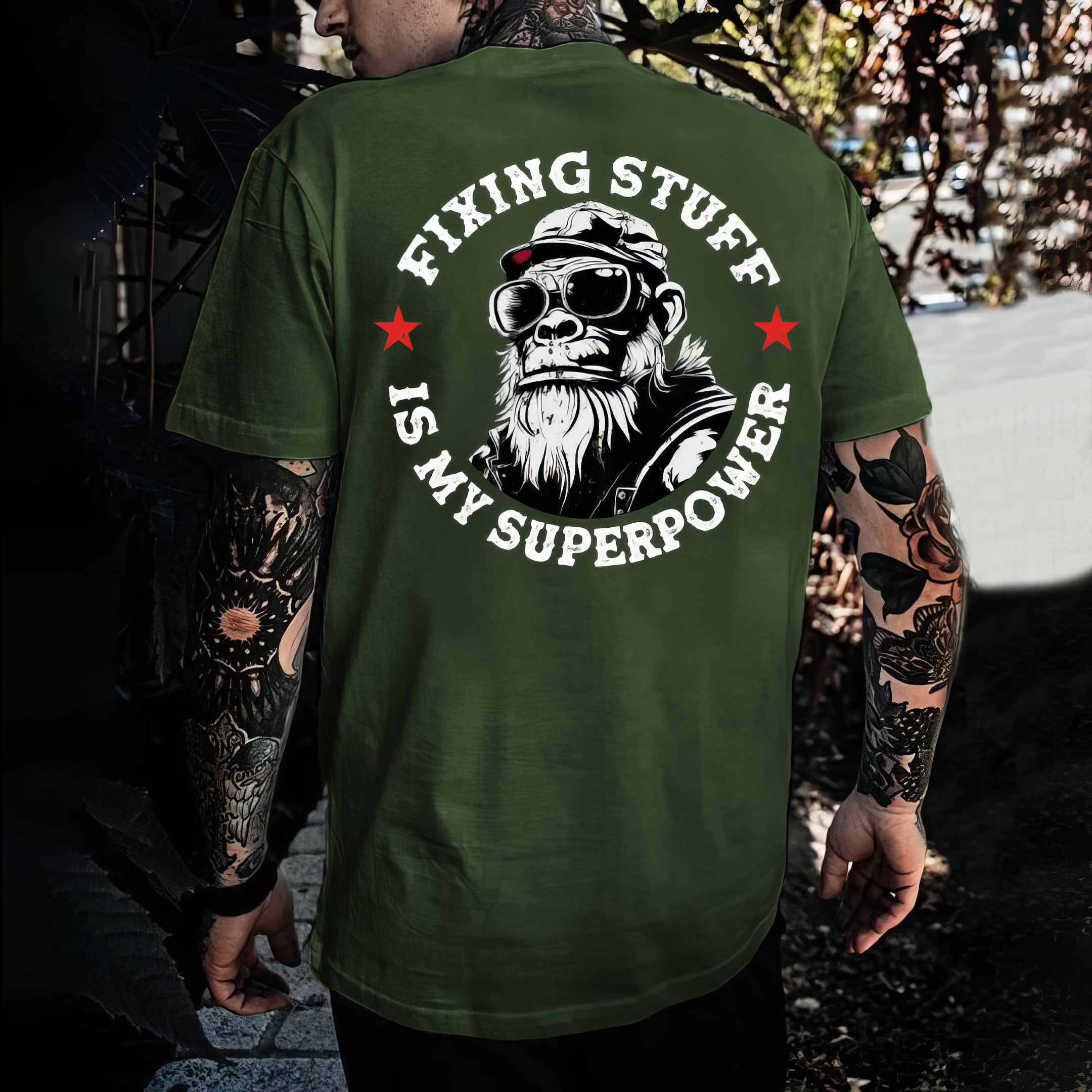 Monkey Fixing Stuff Is My Superpower T-Shirt Unique Father'S Day Gifts Monkey Fixing Stuff Is My Superpower T-Shirt Unique Father'S Day Gifts