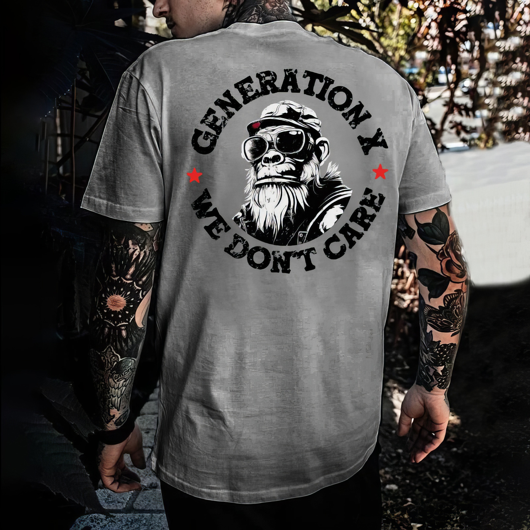 Monkey Generation X We Don'T Care T-Shirt Meaningful Father'S Day Gifts Monkey Generation X We Don'T Care T-Shirt Meaningful Father'S Day Gifts