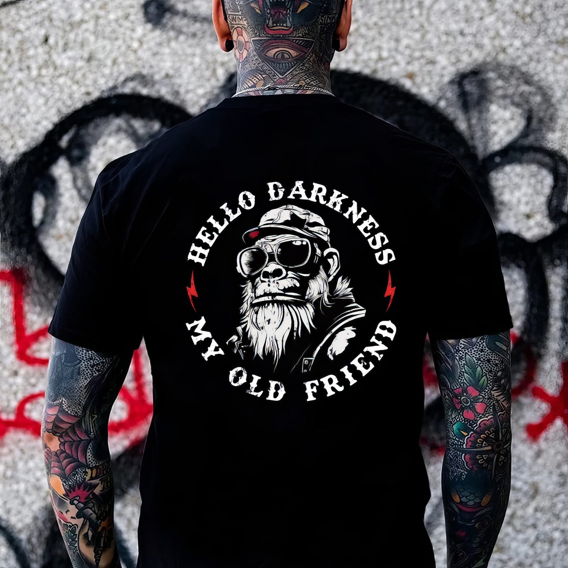 Monkey Hello Darkness My Old Friend T-Shirt Funny Father'S Day Gifts Monkey Hello Darkness My Old Friend T-Shirt Funny Father'S Day Gifts