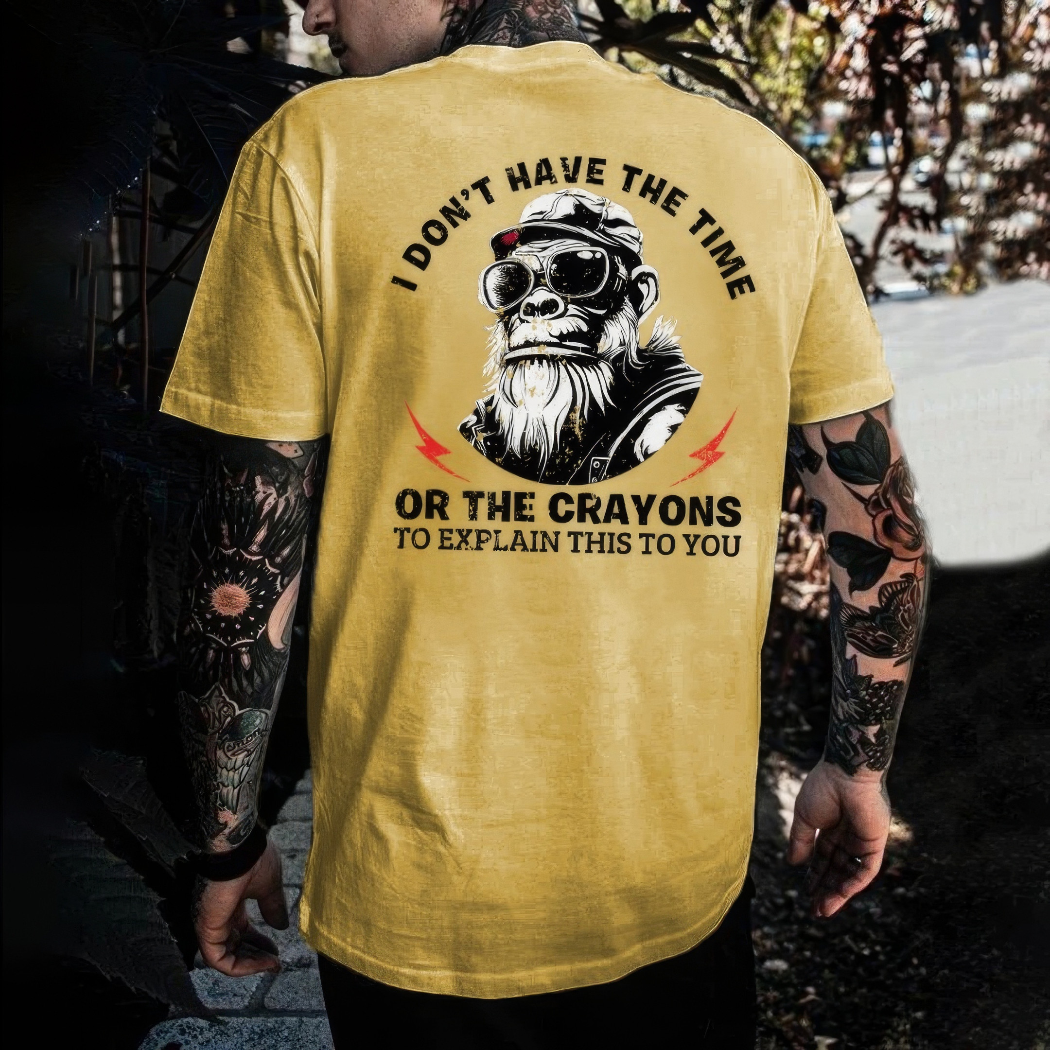 Monkey I Don'T Have The Time Or The Crayons To Explain This To You T-Shirt Father'S Day Gifts Monkey I Don'T Have The Time Or The Crayons To Explain This To You T-Shirt Father'S Day Gifts