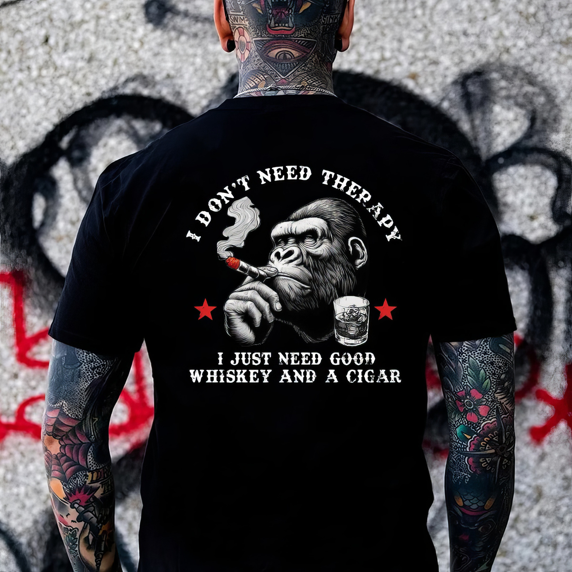Monkey I Don'T Need Therapy I Just Need Good Whiskey And A Cigar T-Shirt Gifts For New Dads Monkey I Don'T Need Therapy I Just Need Good Whiskey And A Cigar T-Shirt Gifts For New Dads