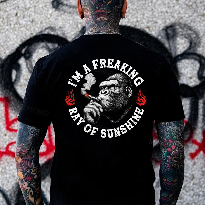 Monkey I'M A Freaking Ray Of Sunshine T-Shirt Great Gifts For Dad Monkey I'M A Freaking Ray Of Sunshine T-Shirt Great Gifts For Dad