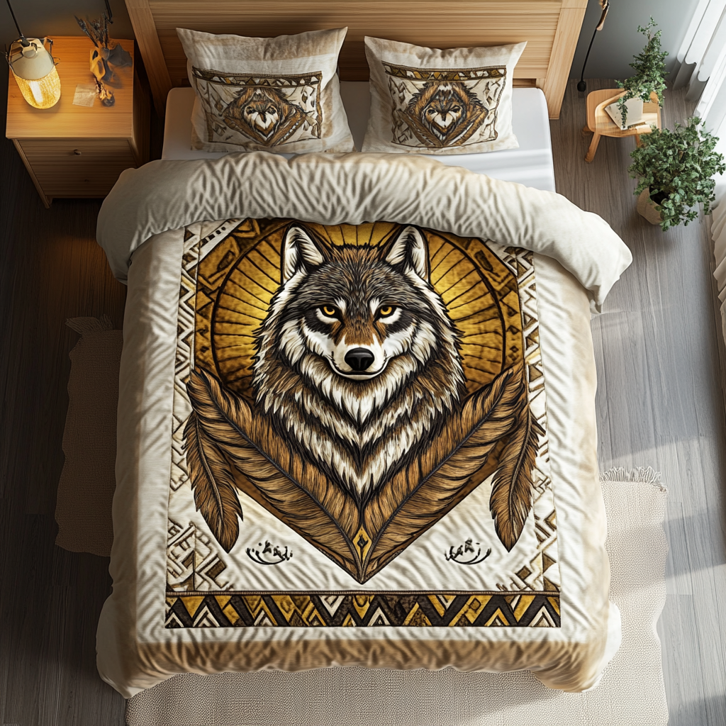 Moonlit Howl Quilted Bedding Set Christmas Gifts For Men Moonlit Howl Quilted Bedding Set Christmas Gifts For Men