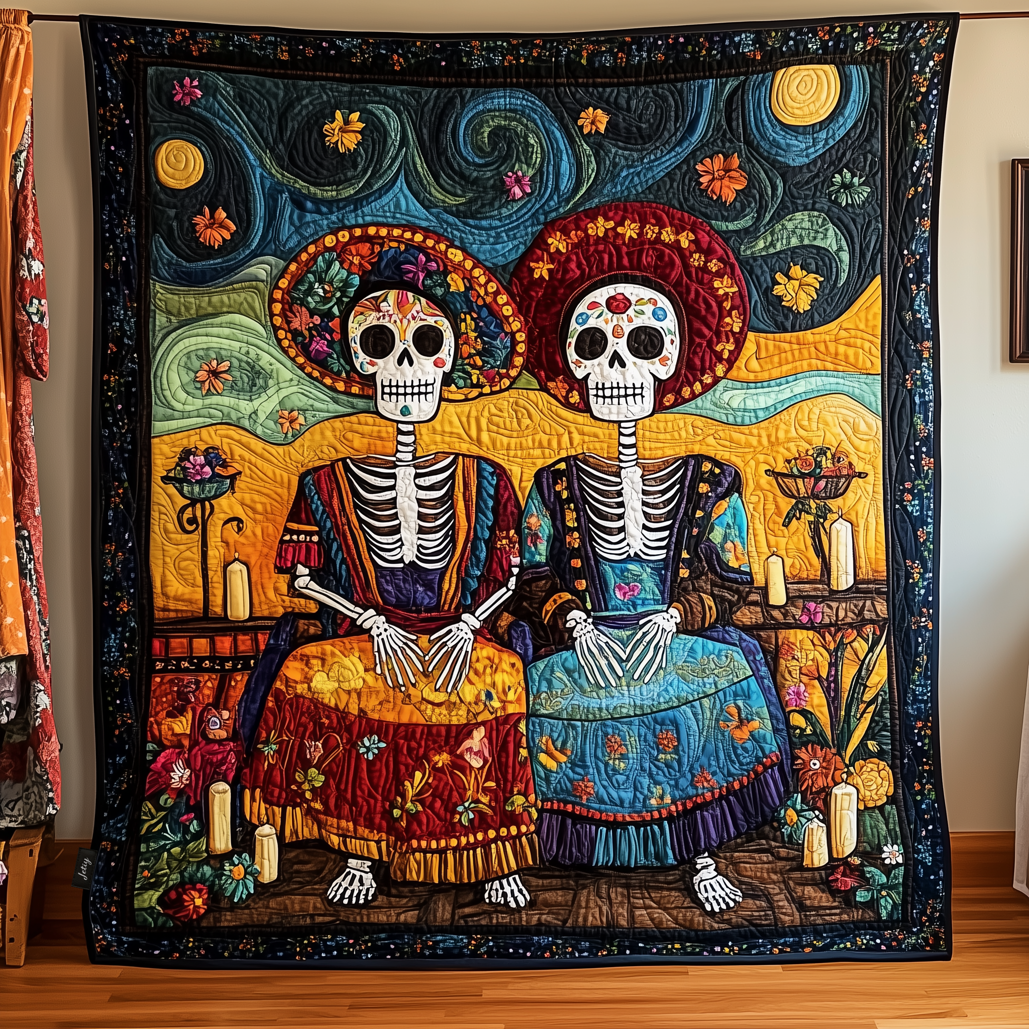 Moonlit Mexican Spirits Quilted Blanket Experience the Ultimate in Custom Comfort Moonlit Mexican Spirits Quilted Blanket Experience the Ultimate in Custom Comfort