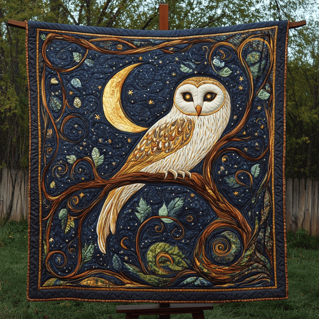Moonlit Owl Quilted Blanket Owl Items For Gifts Moonlit Owl Quilted Blanket Owl Items For Gifts