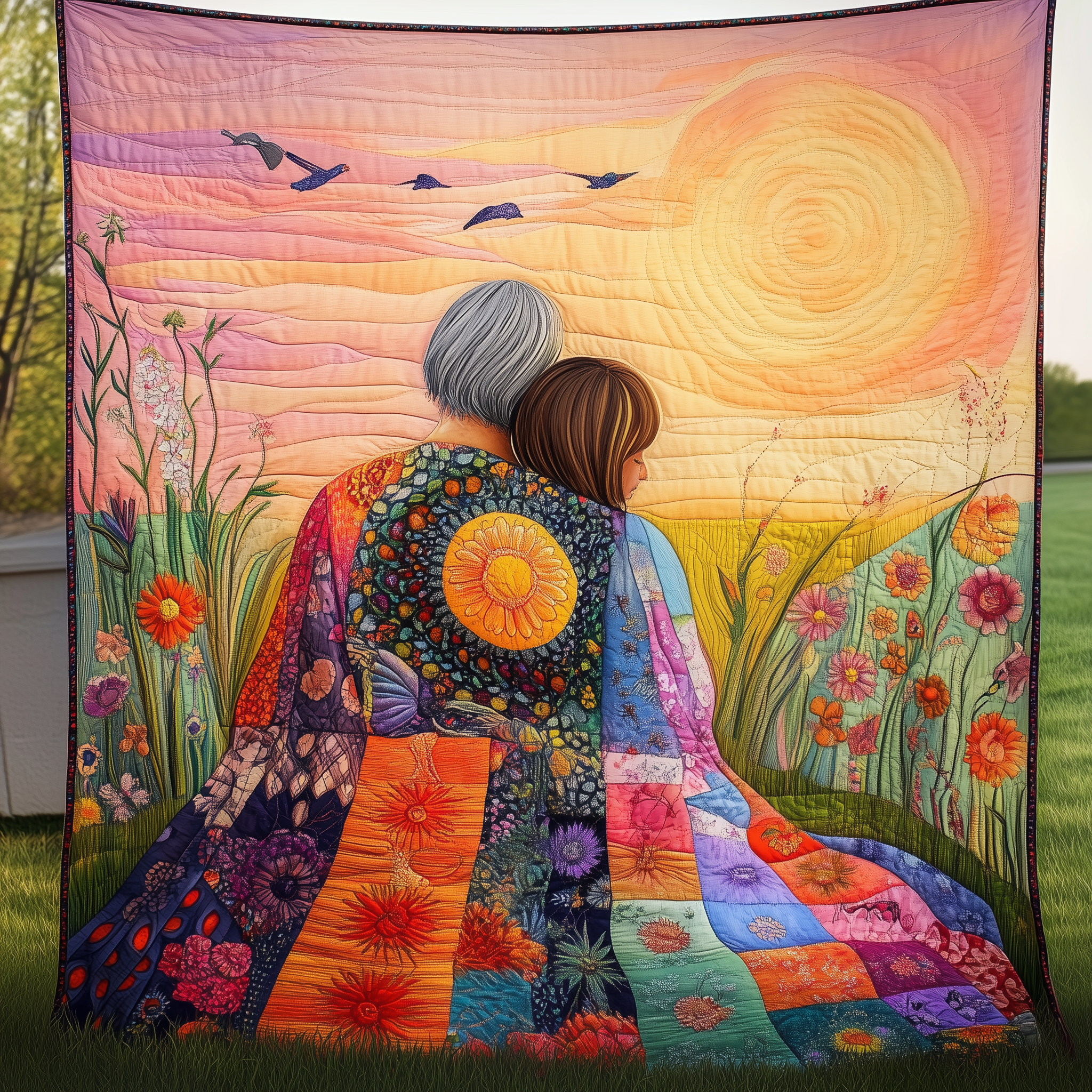 Mother & Daughter A Bond That Can't Be Broken Quilted Blanket Feel the Luxury of a Blanket That Stands Out Mother & Daughter A Bond That Can't Be Broken Quilted Blanket Feel the Luxury of a Blanket That Stands Out