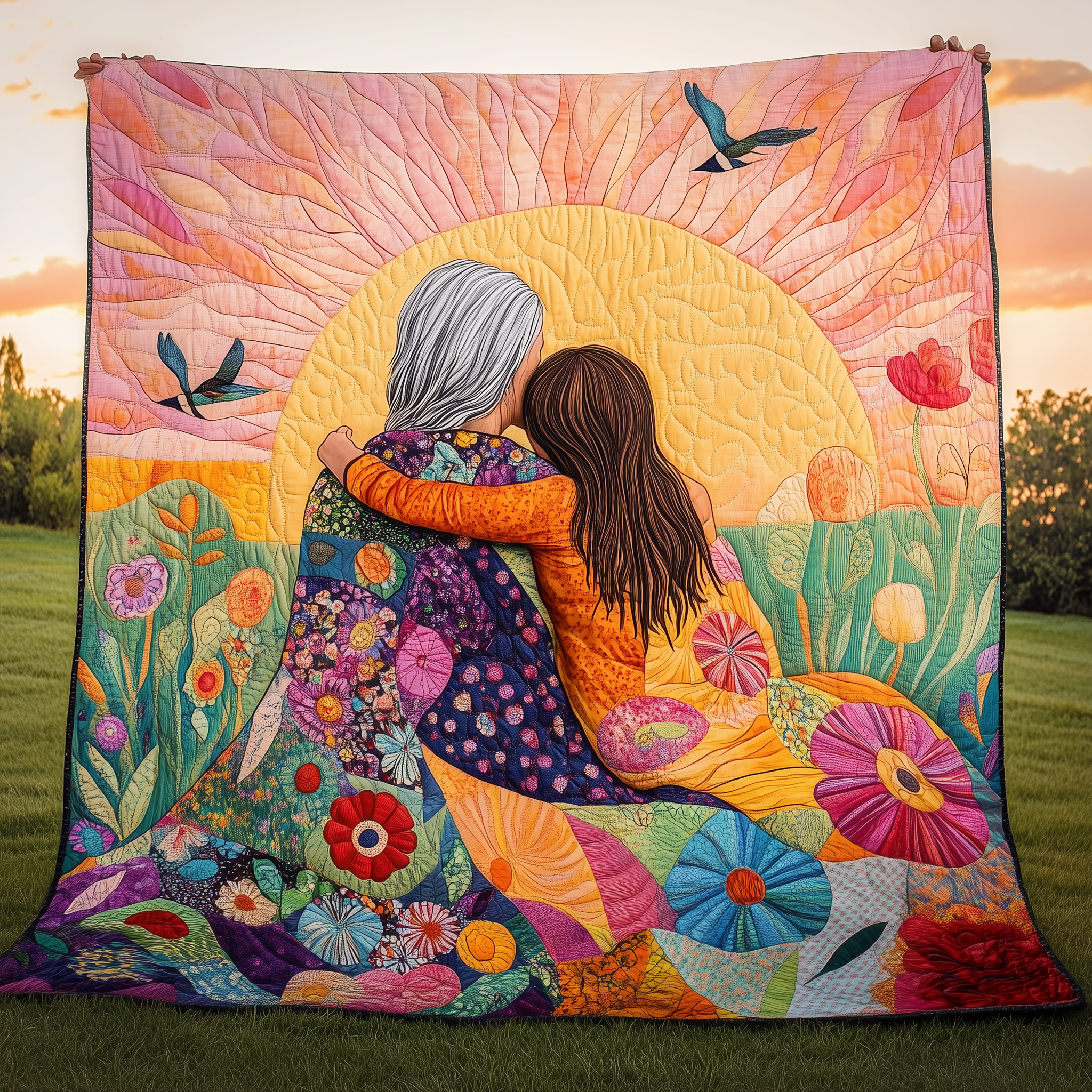 Mother & Daughter A Bond That Can't Be Broken Quilted Blanket Snuggle Up with a Blanket That Brings Everyone Closer Mother & Daughter A Bond That Can't Be Broken Quilted Blanket Snuggle Up with a Blanket That Brings Everyone Closer