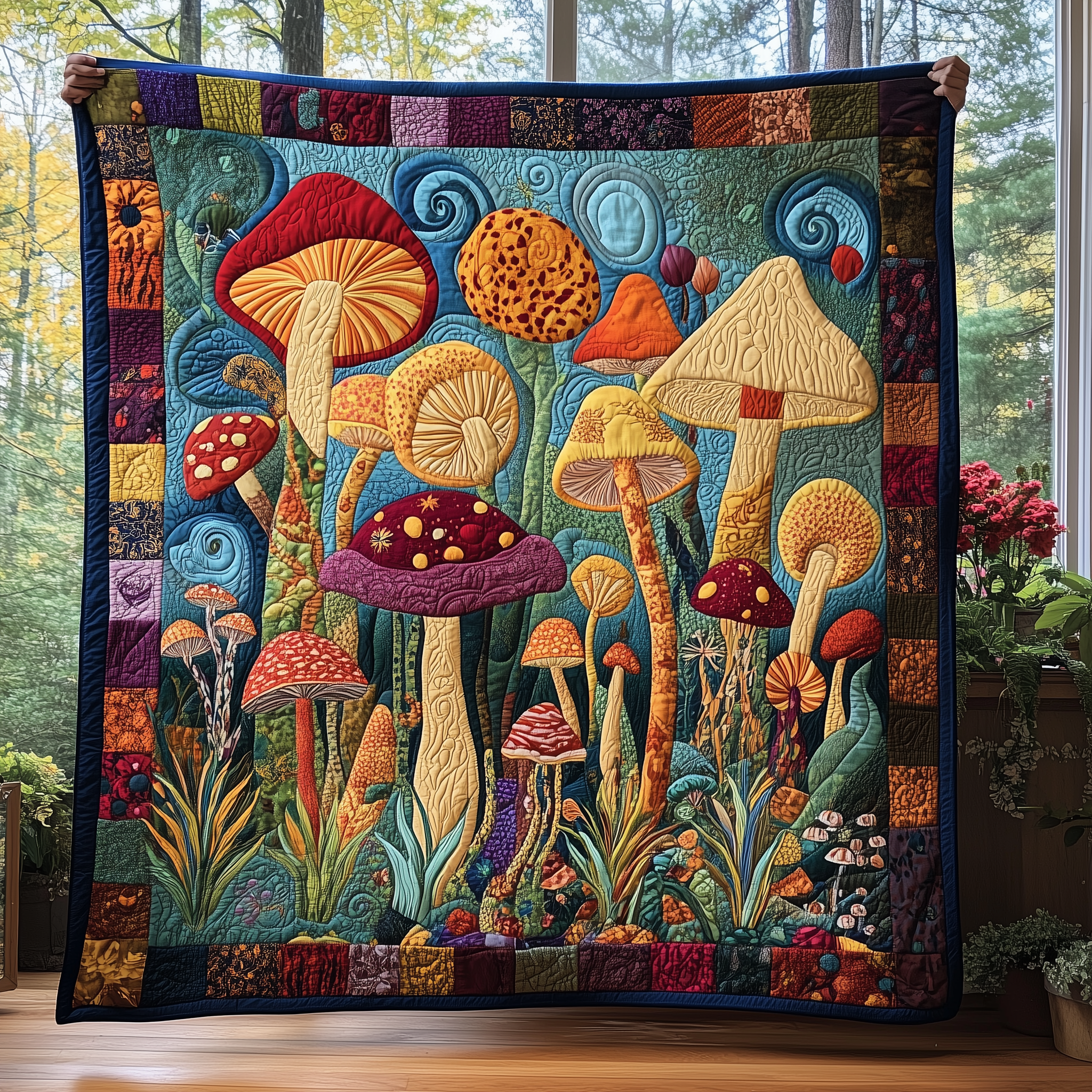 Mushroom Quilted Blanket Best Throw Blanket Cute Mushroom Gifts Mushroom Quilted Blanket Best Throw Blanket Cute Mushroom Gifts