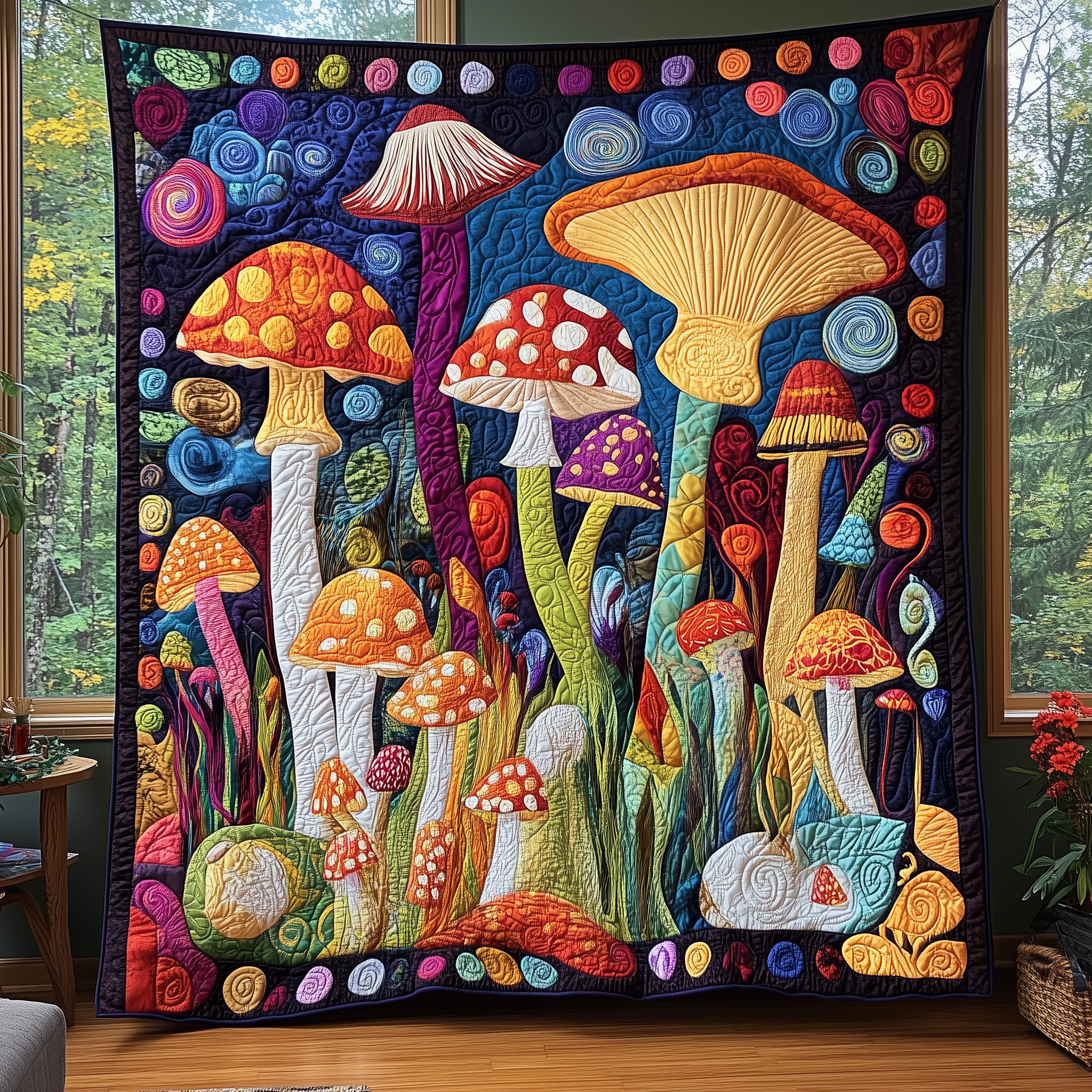 Mushroom Quilted Blanket Best Throw Blanket Father's Day Special Gifts For Dad Mushroom Quilted Blanket Best Throw Blanket Father's Day Special Gifts For Dad