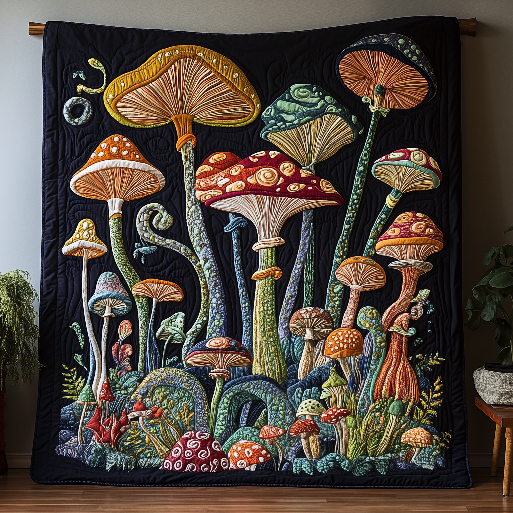 Mushroom Quilted Blanket Best Throw Blanket Gifts For Mushroom Hunters Mushroom Quilted Blanket Best Throw Blanket Gifts For Mushroom Hunters