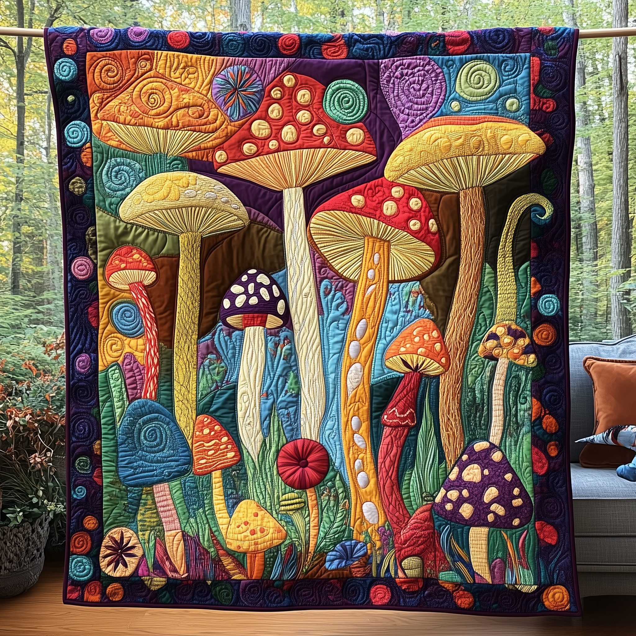 Mushroom Quilted Blanket Best Throw Blanket Gifts For Mushroom Lovers Mushroom Quilted Blanket Best Throw Blanket Gifts For Mushroom Lovers