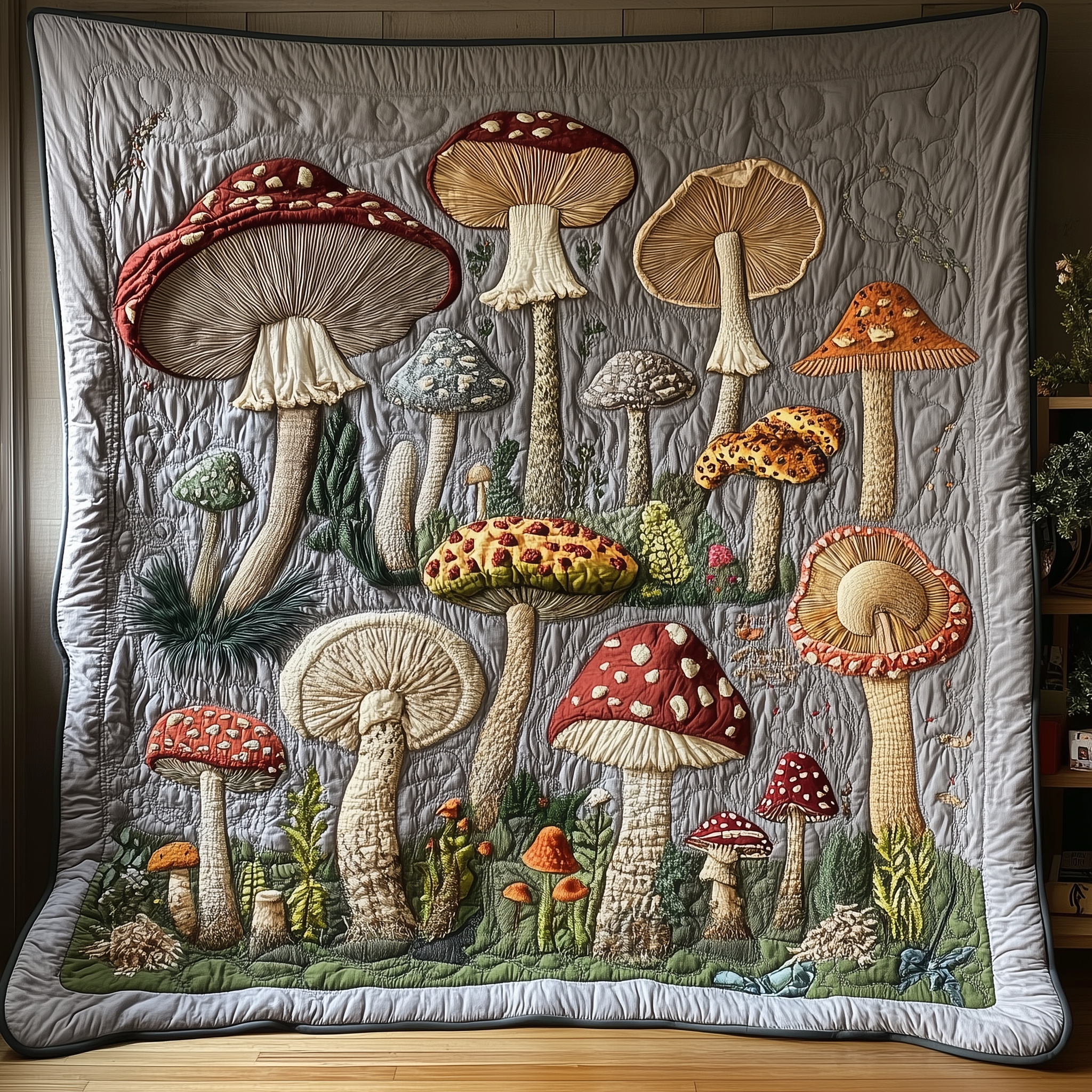 Mushroom Quilted Blanket Best Throw Blanket Mushroom Lovers Gifts Mushroom Quilted Blanket Best Throw Blanket Mushroom Lovers Gifts