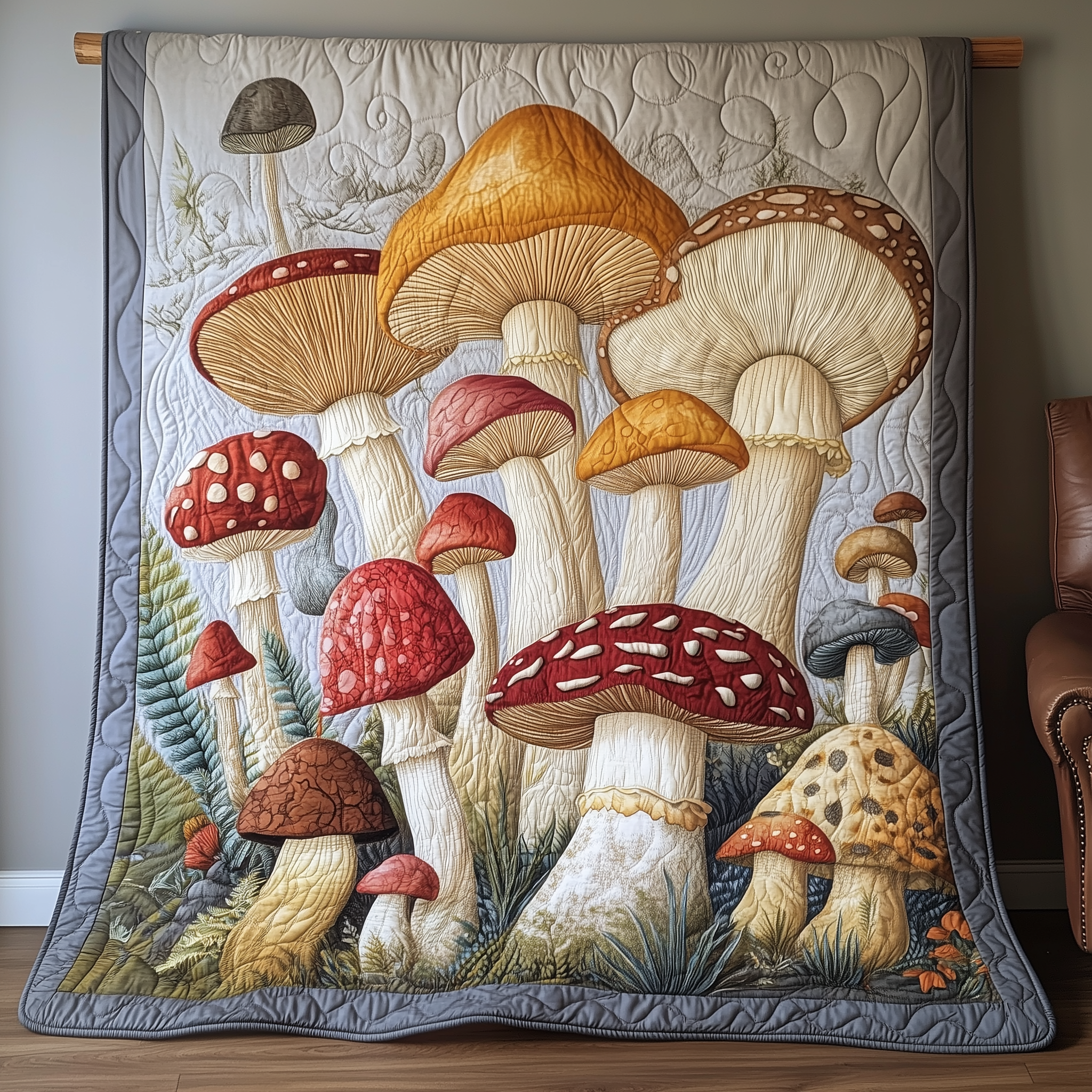 Mushroom Quilted Blanket Best Throw Blanket Mushroom Related Gifts Mushroom Quilted Blanket Best Throw Blanket Mushroom Related Gifts
