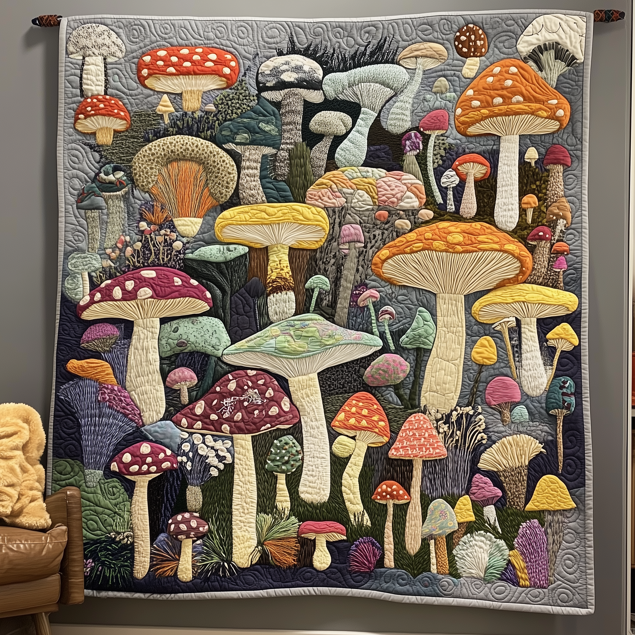 Mushroom Quilted Blanket Best Throw Blanket Special Birthday Gifts For Dad Mushroom Quilted Blanket Best Throw Blanket Special Birthday Gifts For Dad