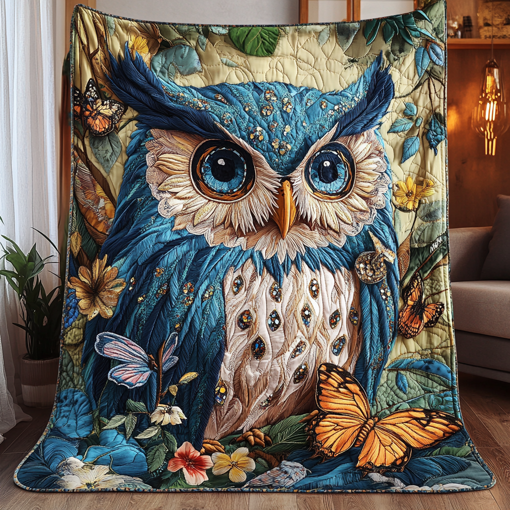 Mysterious Blue Owl Quilted Blanket A Blanket for Every Season and Every Mood Mysterious Blue Owl Quilted Blanket A Blanket for Every Season and Every Mood