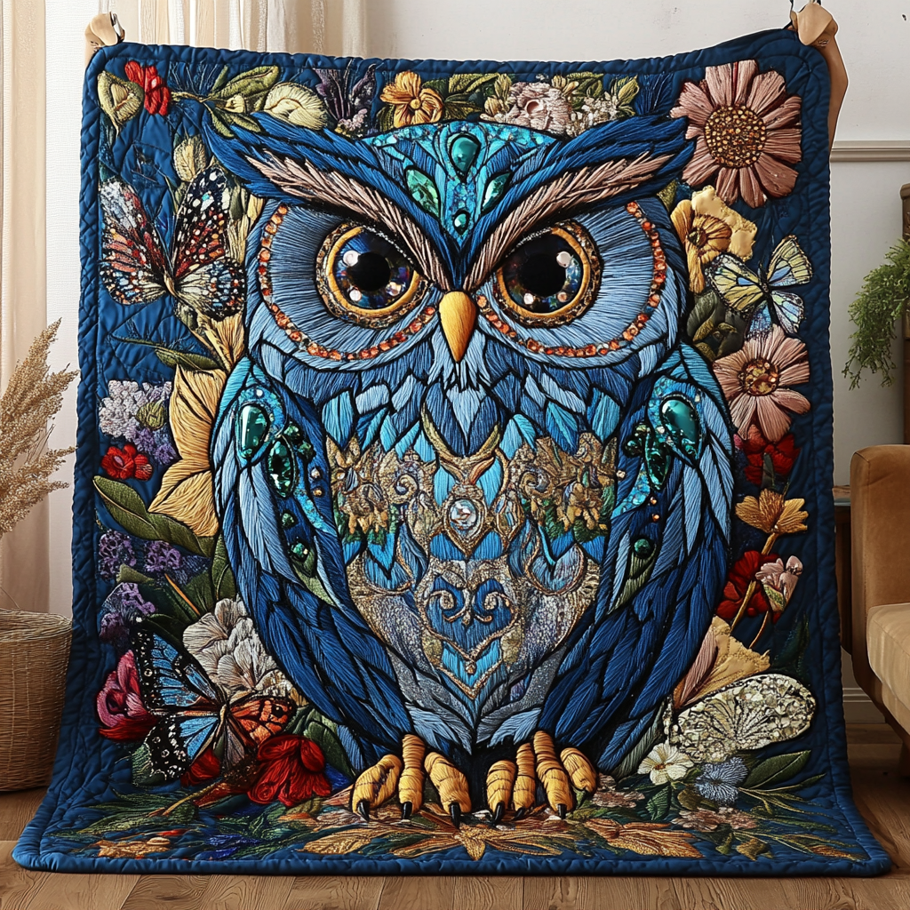 Mysterious Blue Owl Quilted Blanket Create Warm Memories with Our Blanket for All Ages Mysterious Blue Owl Quilted Blanket Create Warm Memories with Our Blanket for All Ages