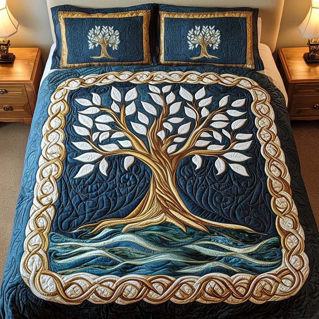 Mystic Arbor Quilted Bedding Set Tree Of Life Gifts For Him Mystic Arbor Quilted Bedding Set Tree Of Life Gifts For Him