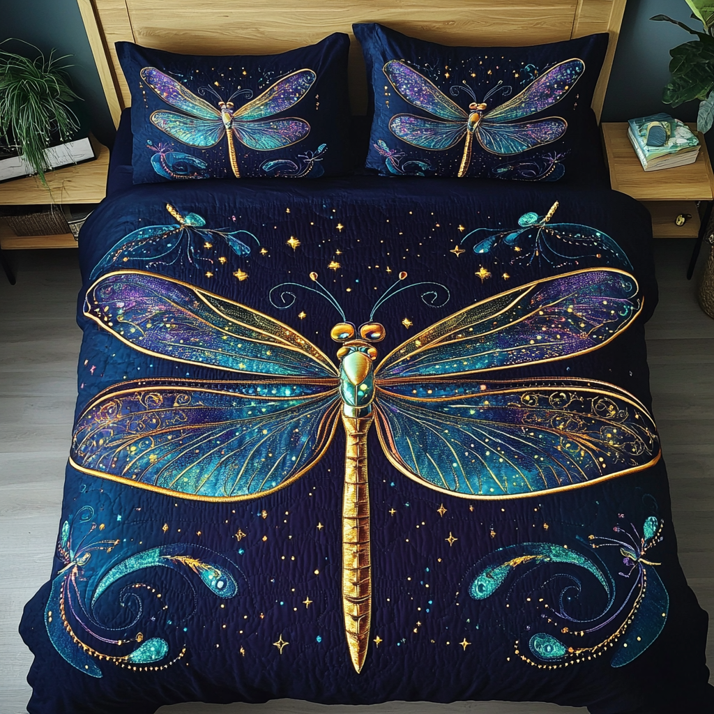 Mystic Wings Quilted Bedding Set Dragonfly Gifts For Her Mystic Wings Quilted Bedding Set Dragonfly Gifts For Her
