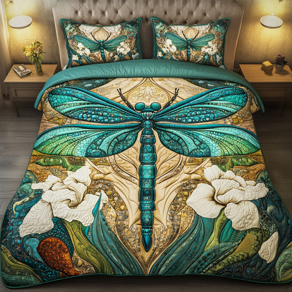 Mystic Wings Quilted Bedding Set Unique Dragonfly Gifts Mystic Wings Quilted Bedding Set Unique Dragonfly Gifts