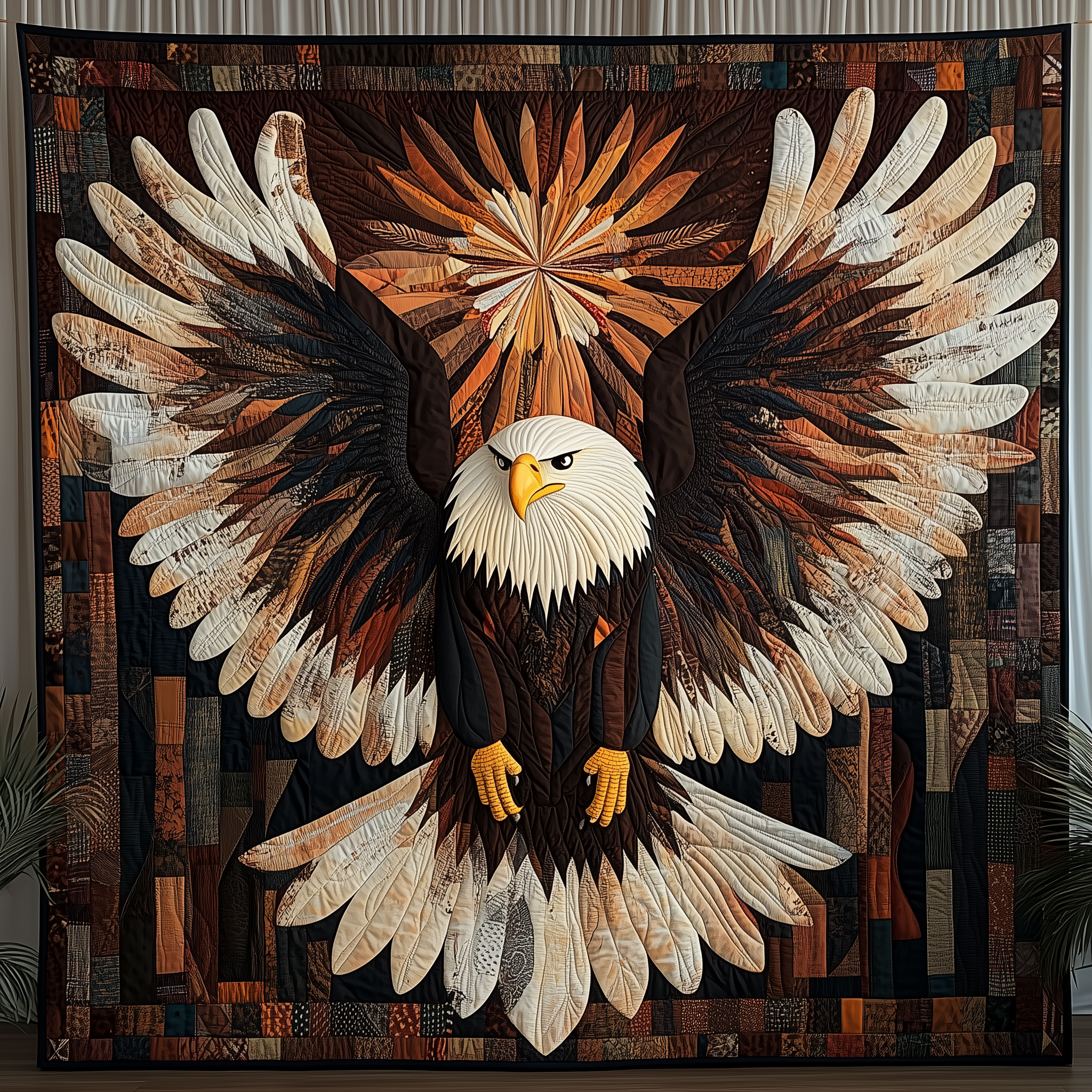 Native Eagle Protector Quilted Blanket Best Throw Blanket Bald Eagle Gifts Native Eagle Protector Quilted Blanket Best Throw Blanket Bald Eagle Gifts