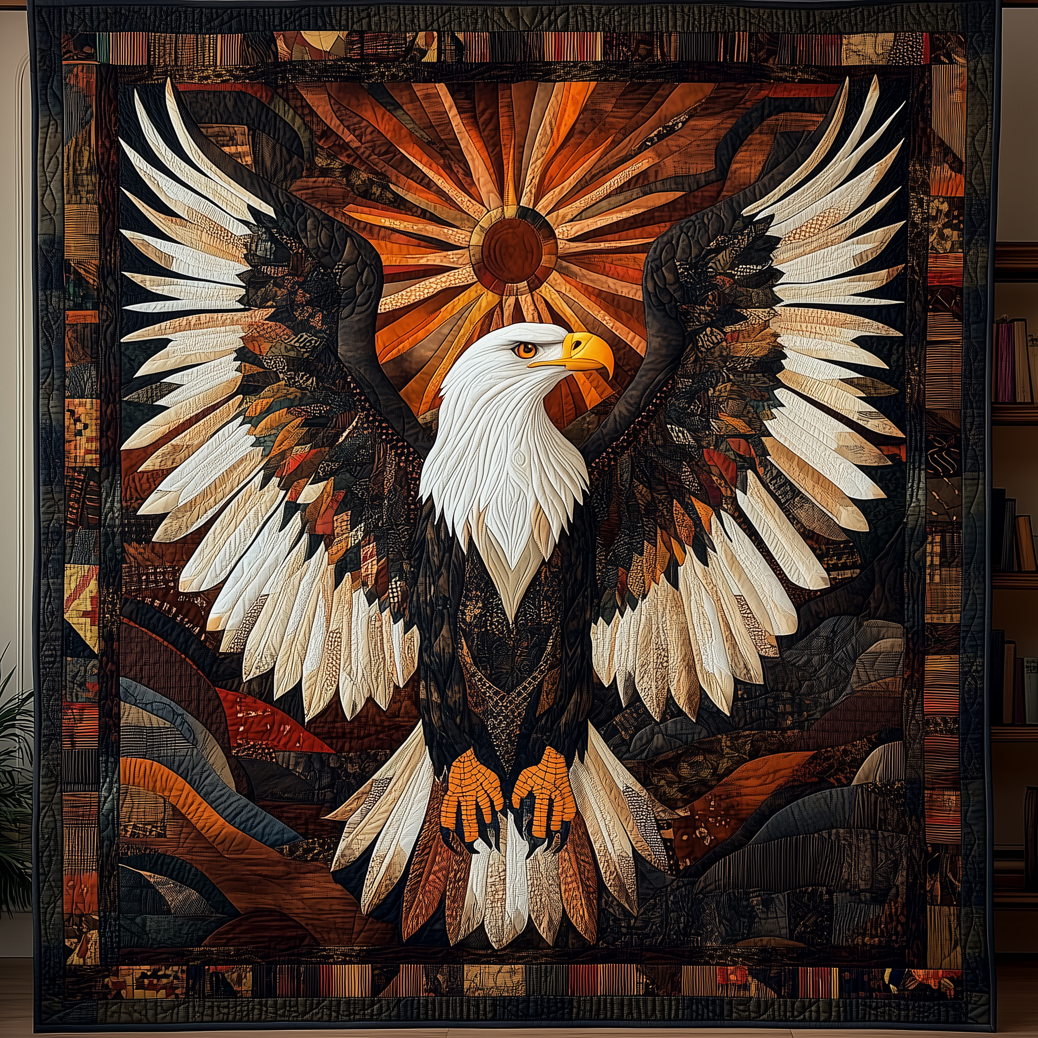 Native Eagle Protector Quilted Blanket Best Throw Blanket Eagle Gifts For Him Native Eagle Protector Quilted Blanket Best Throw Blanket Eagle Gifts For Him