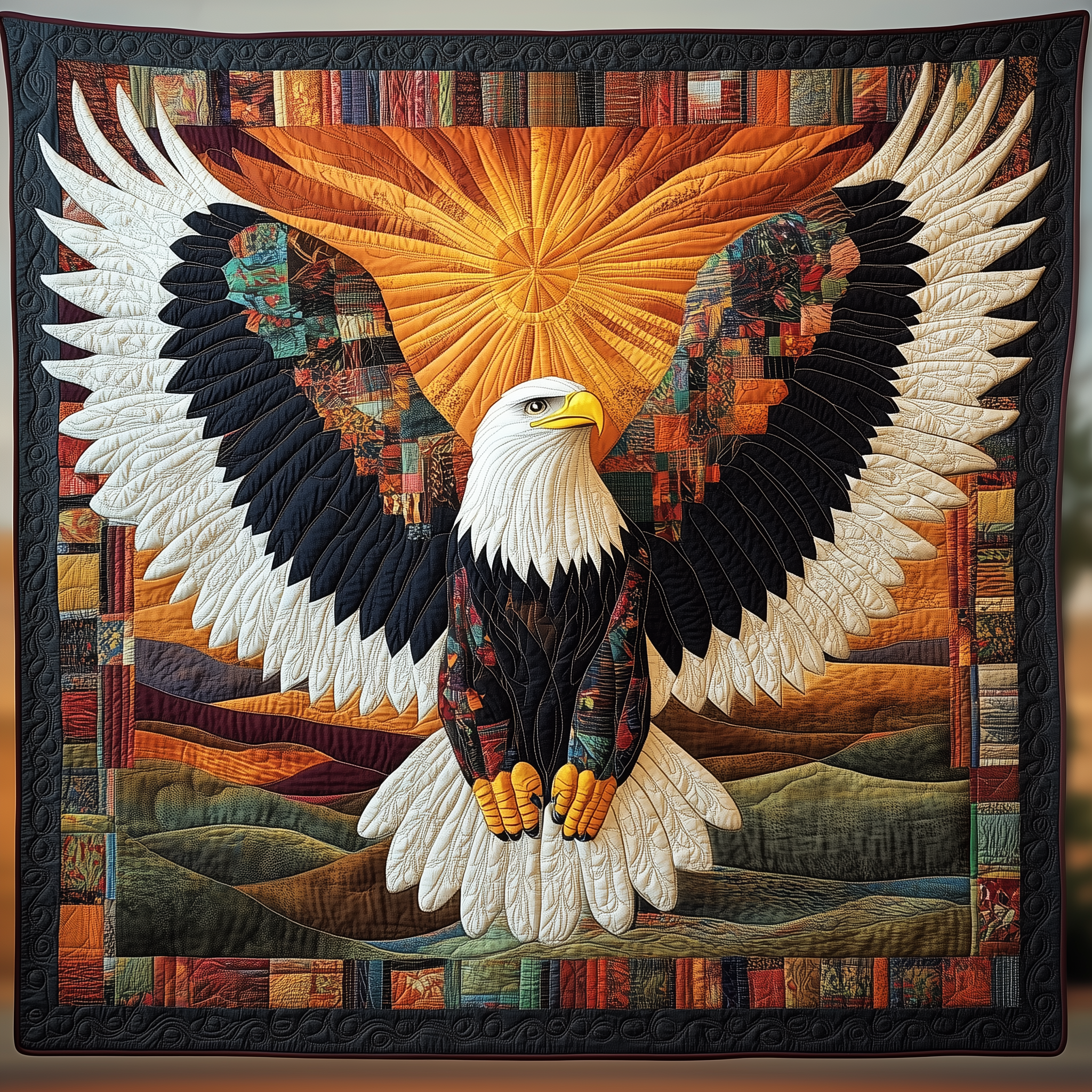 Native Eagle Protector Quilted Blanket Best Throw Blanket Eagle Items Gifts Native Eagle Protector Quilted Blanket Best Throw Blanket Eagle Items Gifts