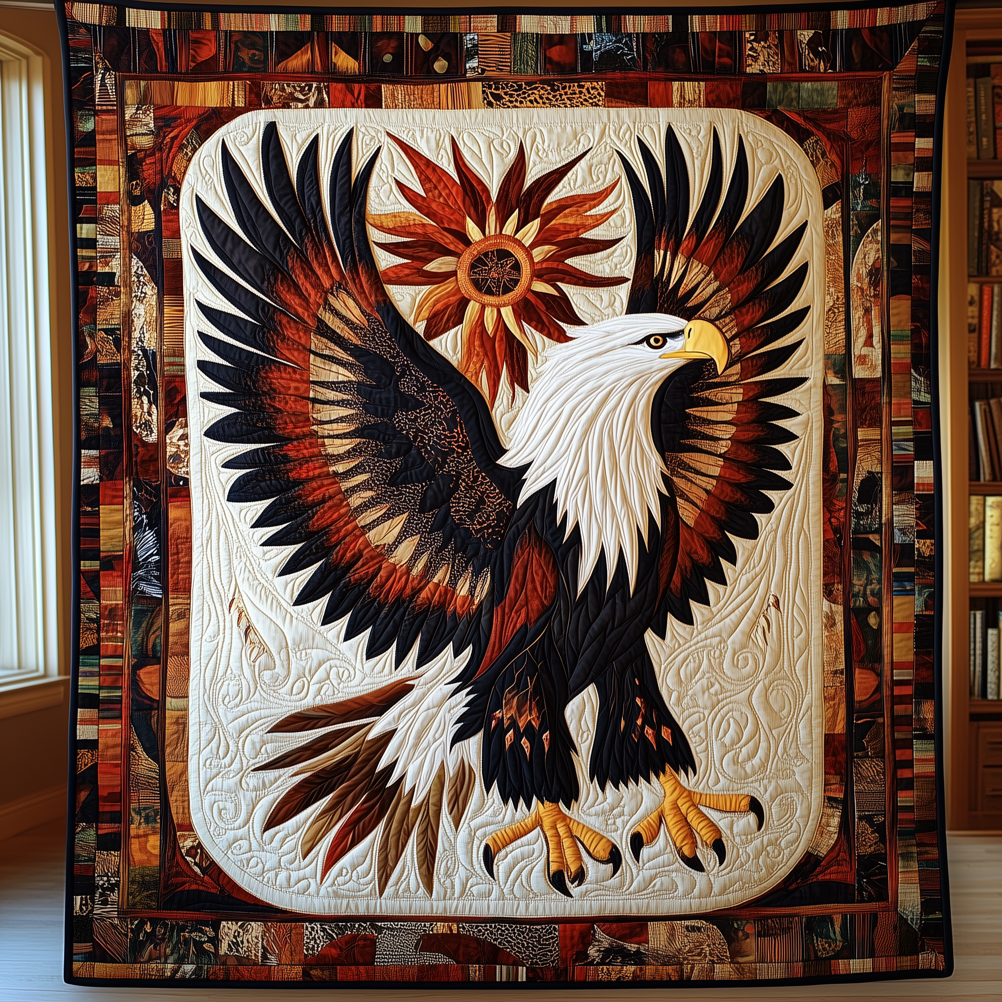 Native Eagle Protector Quilted Blanket Best Throw Blanket Unique Bald Eagle Gifts Native Eagle Protector Quilted Blanket Best Throw Blanket Unique Bald Eagle Gifts