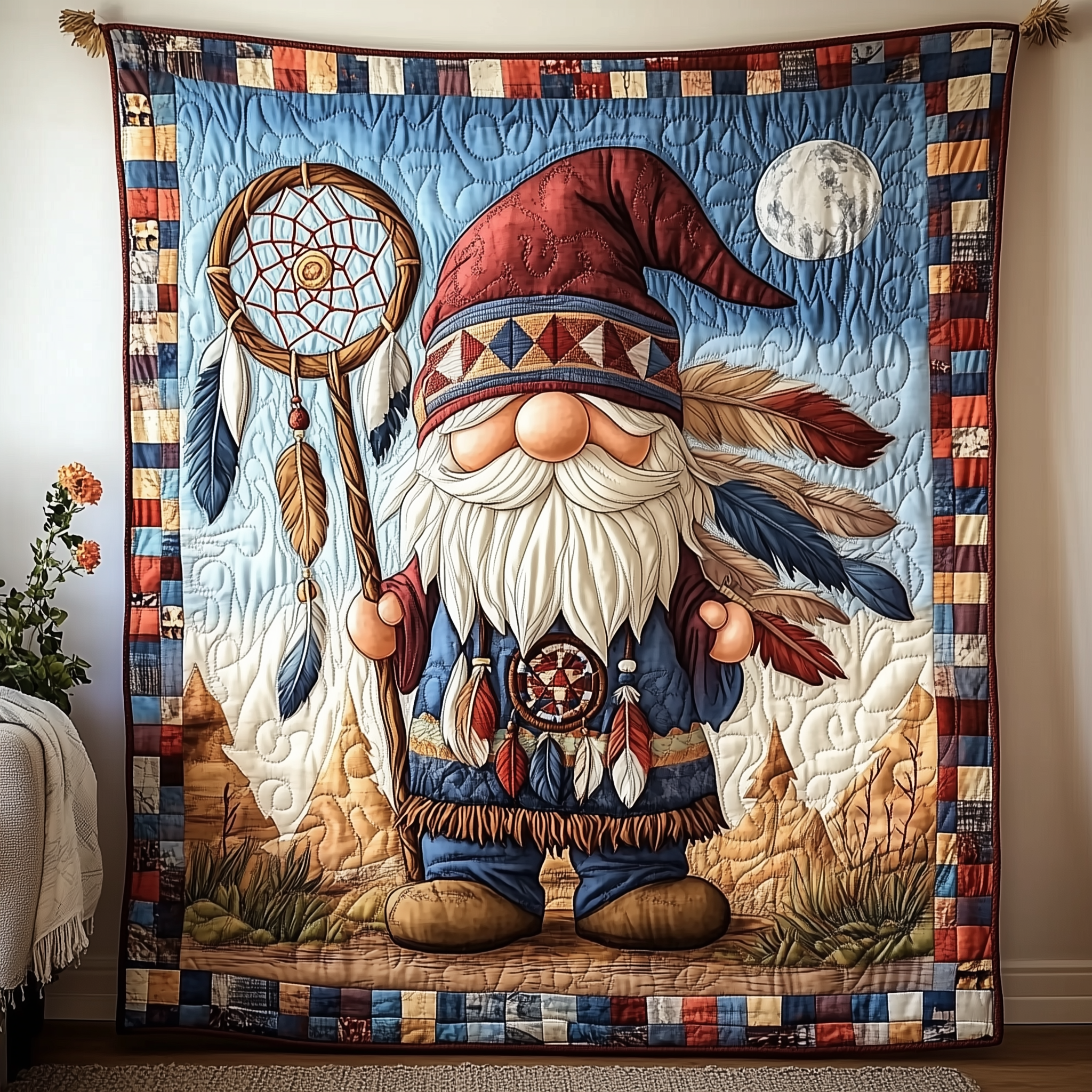 Native Gnome Quilted Blanket Throw Blankets For Couch Daughter To Mum Gifts Native Gnome Quilted Blanket Throw Blankets For Couch Daughter To Mum Gifts