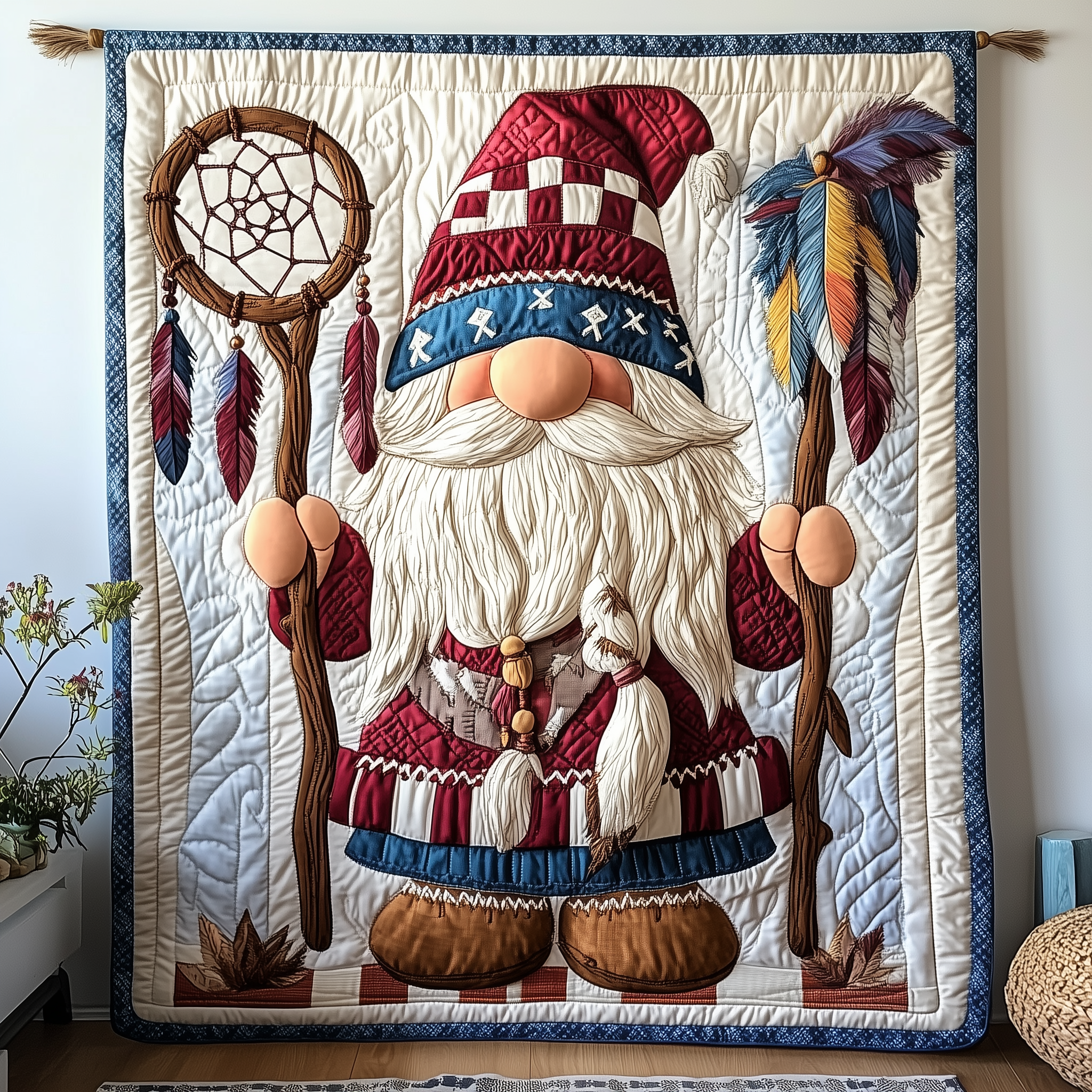 Native Gnome Quilted Blanket Throw Blankets For Couch Father And Daughter Gifts Native Gnome Quilted Blanket Throw Blankets For Couch Father And Daughter Gifts