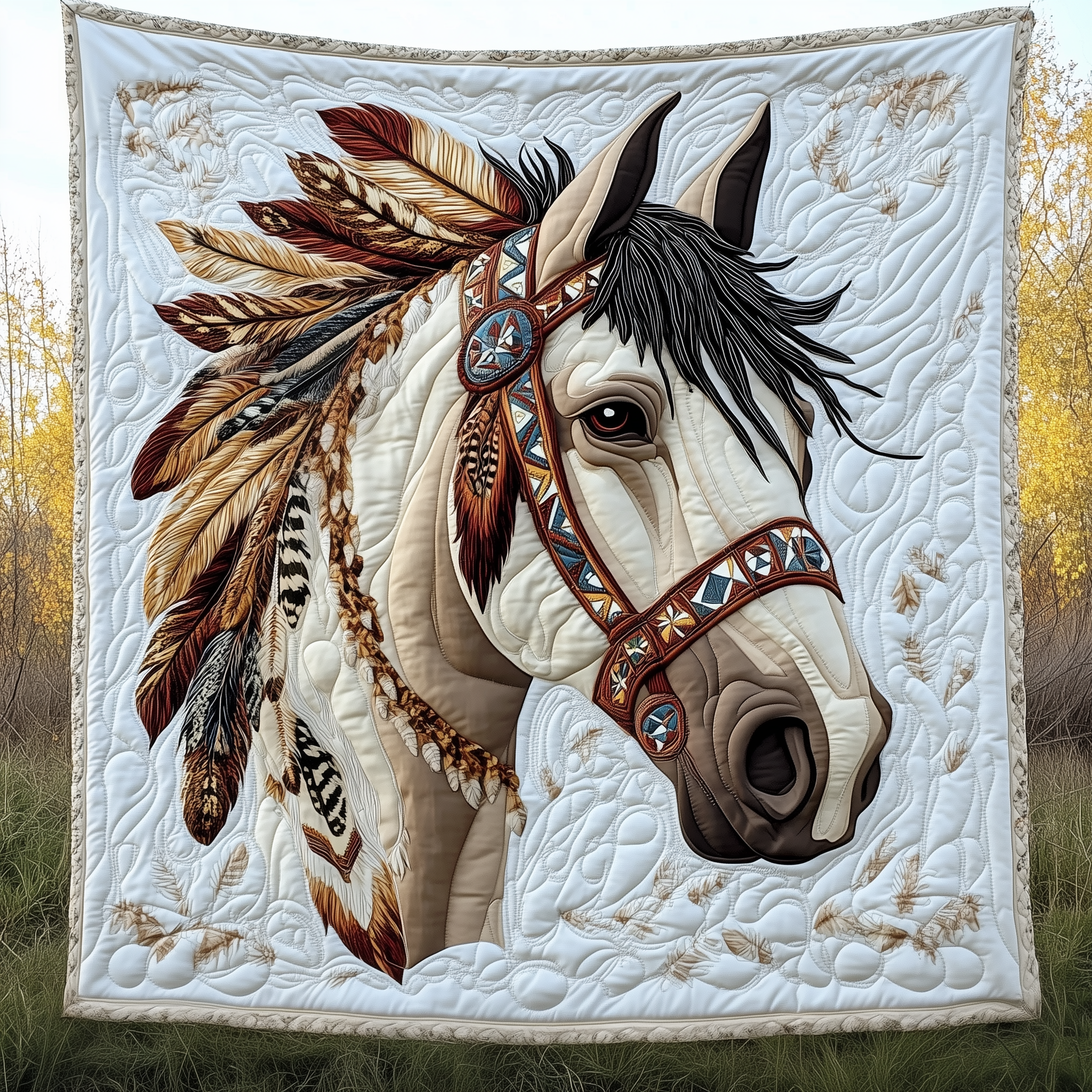 Native Horse Quilted Blanket Throw Blankets For Couch Gift Ideas For Horse Lovers Native Horse Quilted Blanket Throw Blankets For Couch Gift Ideas For Horse Lovers