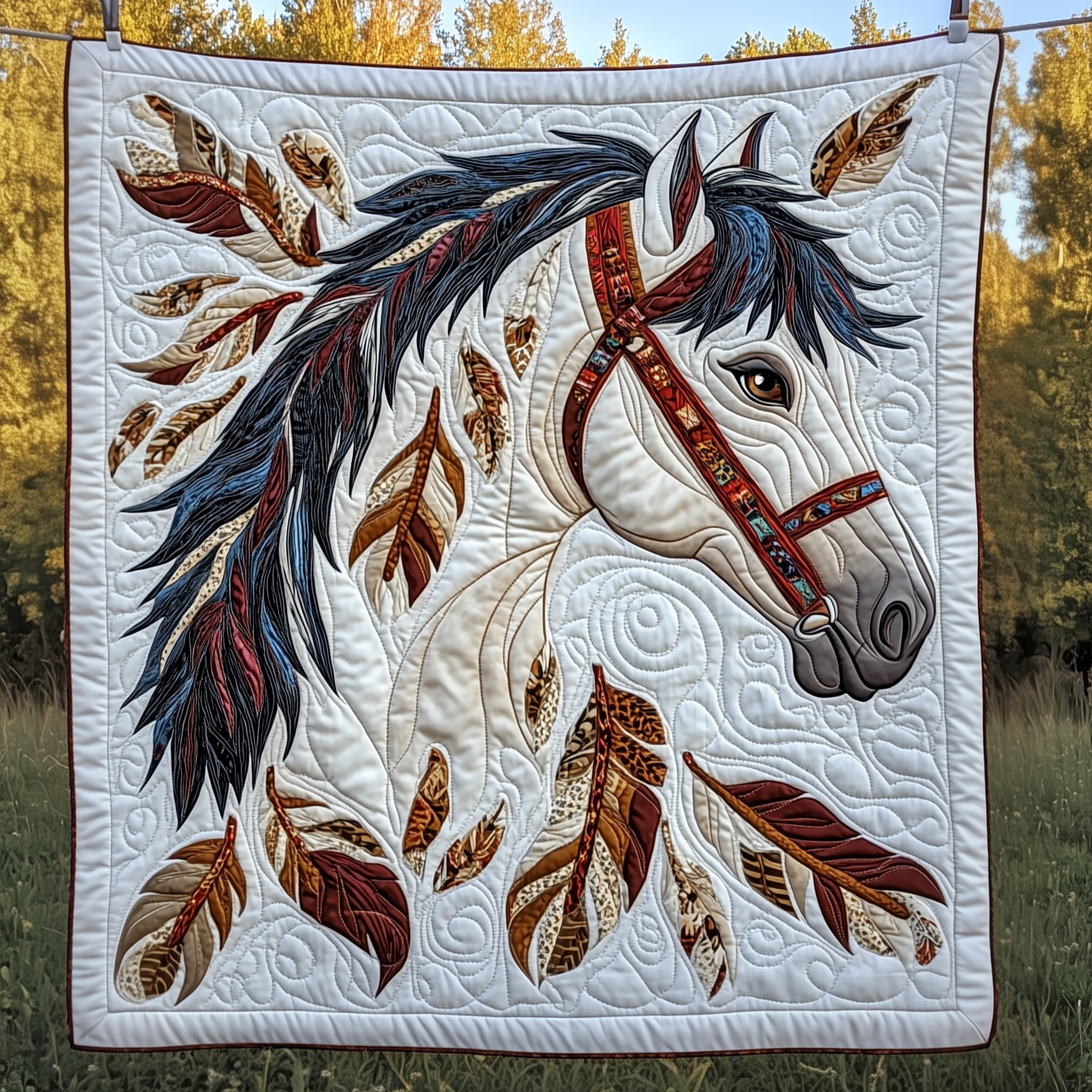 Native Horse Quilted Blanket Throw Blankets For Couch Horse Gifts For Women Native Horse Quilted Blanket Throw Blankets For Couch Horse Gifts For Women