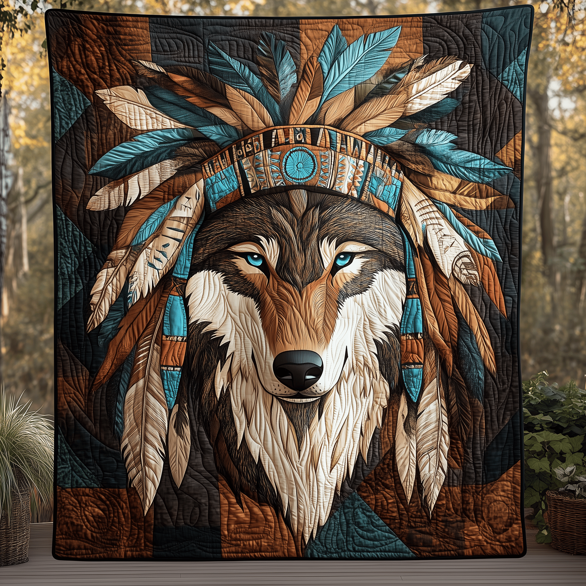 Native Spirit Wolf Quilted Blanket Feel the Versatility of a Blanket That Adapts to You Native Spirit Wolf Quilted Blanket Feel the Versatility of a Blanket That Adapts to You