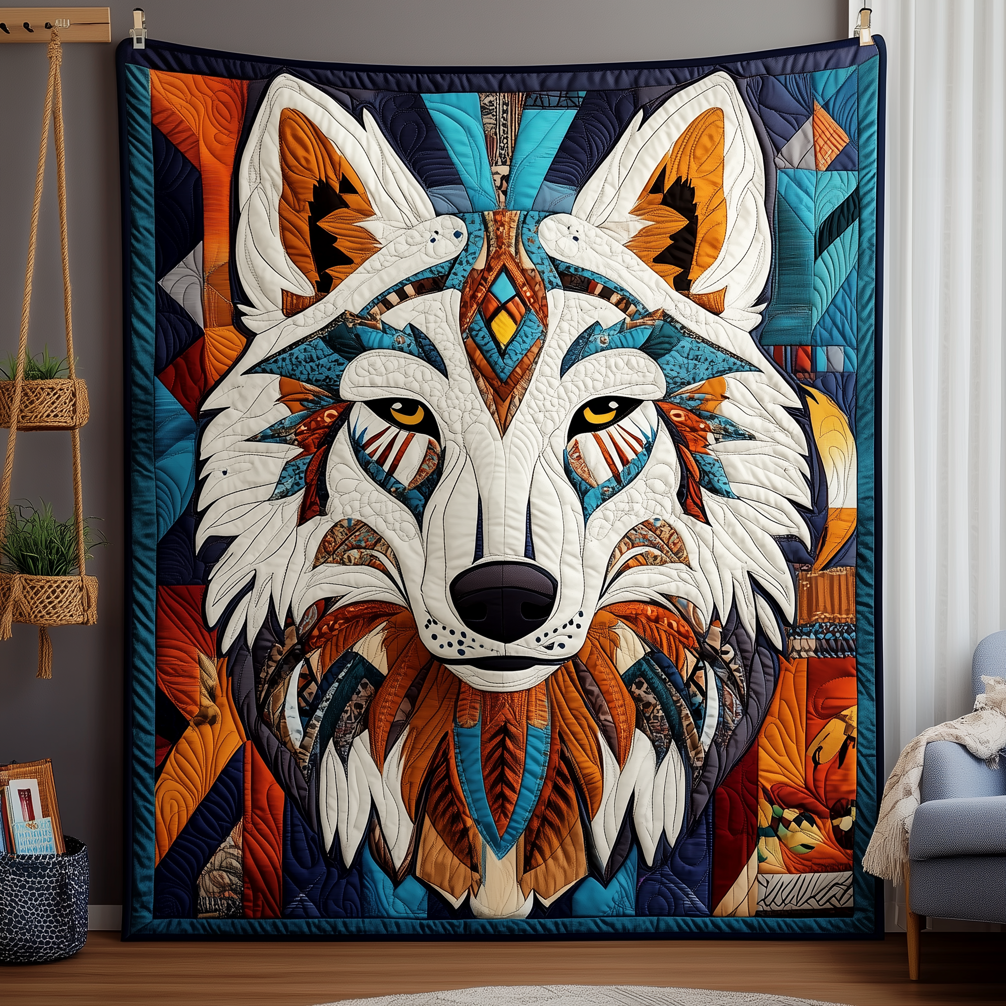 Native Wolf Quilted Blanket Nice Throw Blankets Dad Birthday Gifts Native Wolf Quilted Blanket Nice Throw Blankets Dad Birthday Gifts