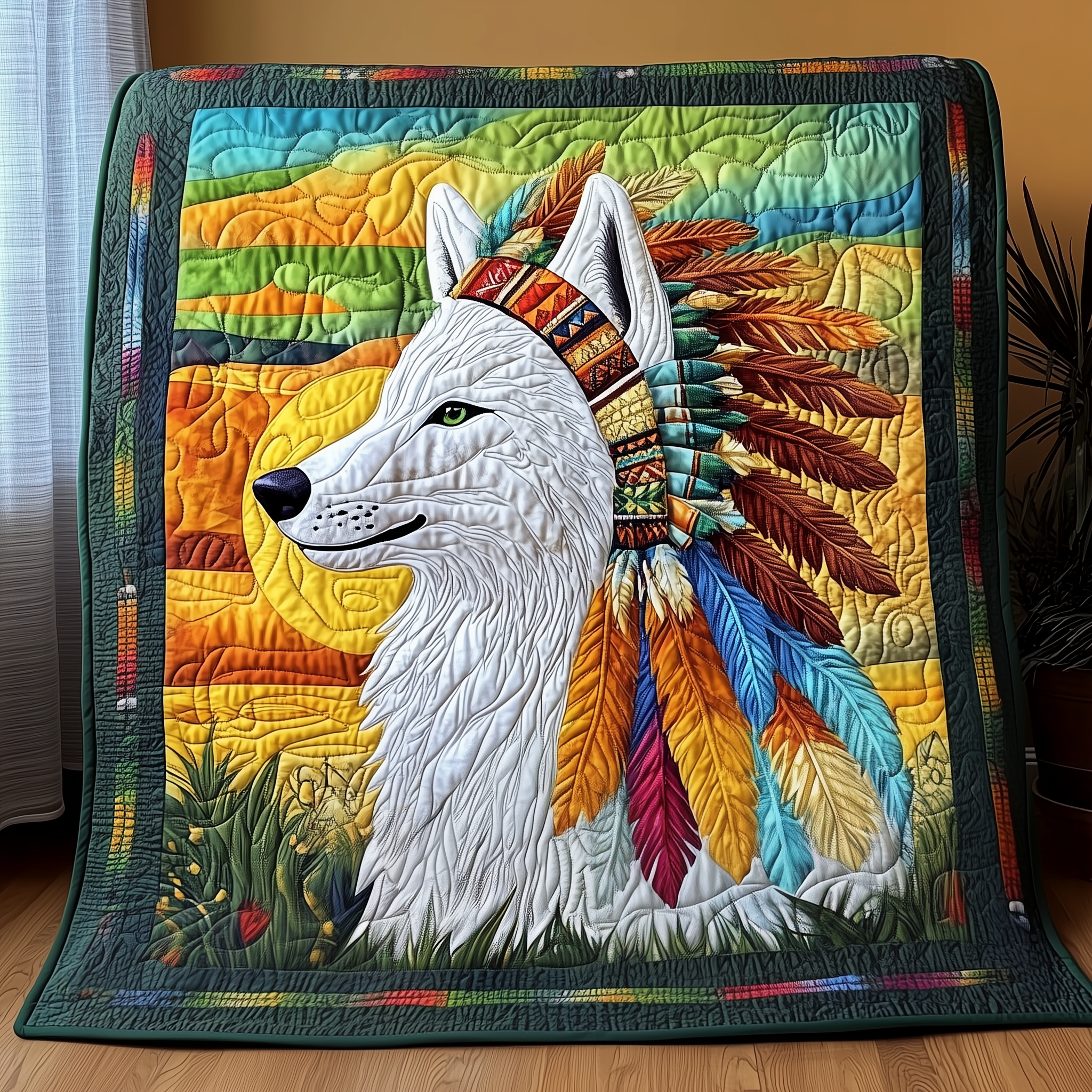 Native Wolf Quilted Blanket Nice Throw Blankets First Fathers Day Gift Ideas Native Wolf Quilted Blanket Nice Throw Blankets First Fathers Day Gift Ideas