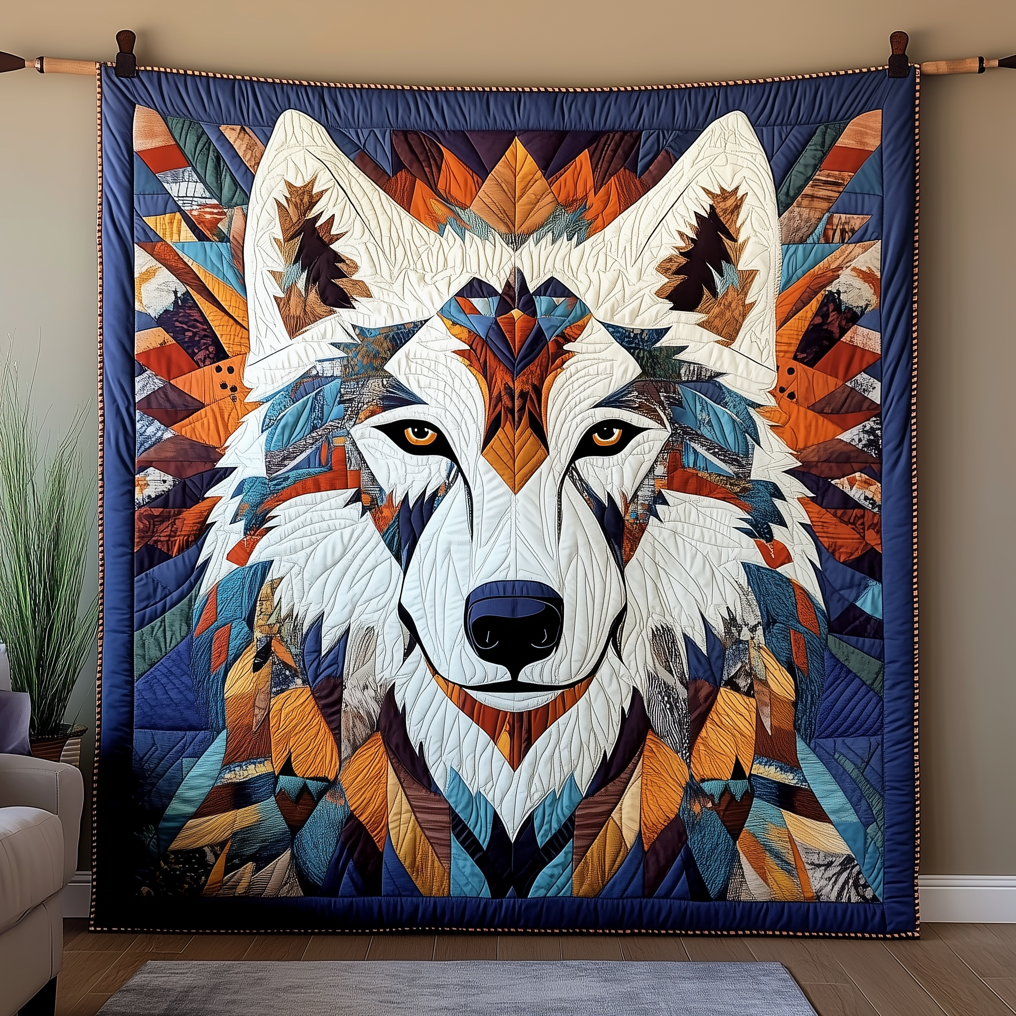 Native Wolf Quilted Blanket Nice Throw Blankets Gifts For Dad Who Wants Nothing Native Wolf Quilted Blanket Nice Throw Blankets Gifts For Dad Who Wants Nothing