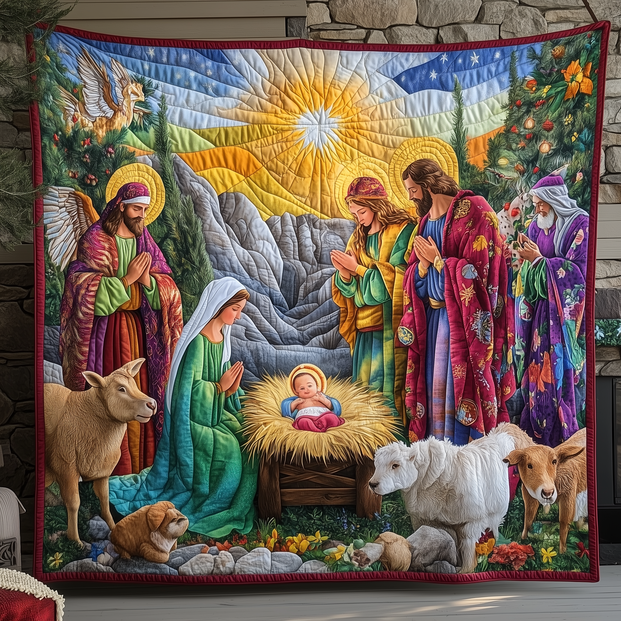 Nativity Scene Quilted Blanket A Blanket That Makes Family Nights Extra Special Nativity Scene Quilted Blanket A Blanket That Makes Family Nights Extra Special