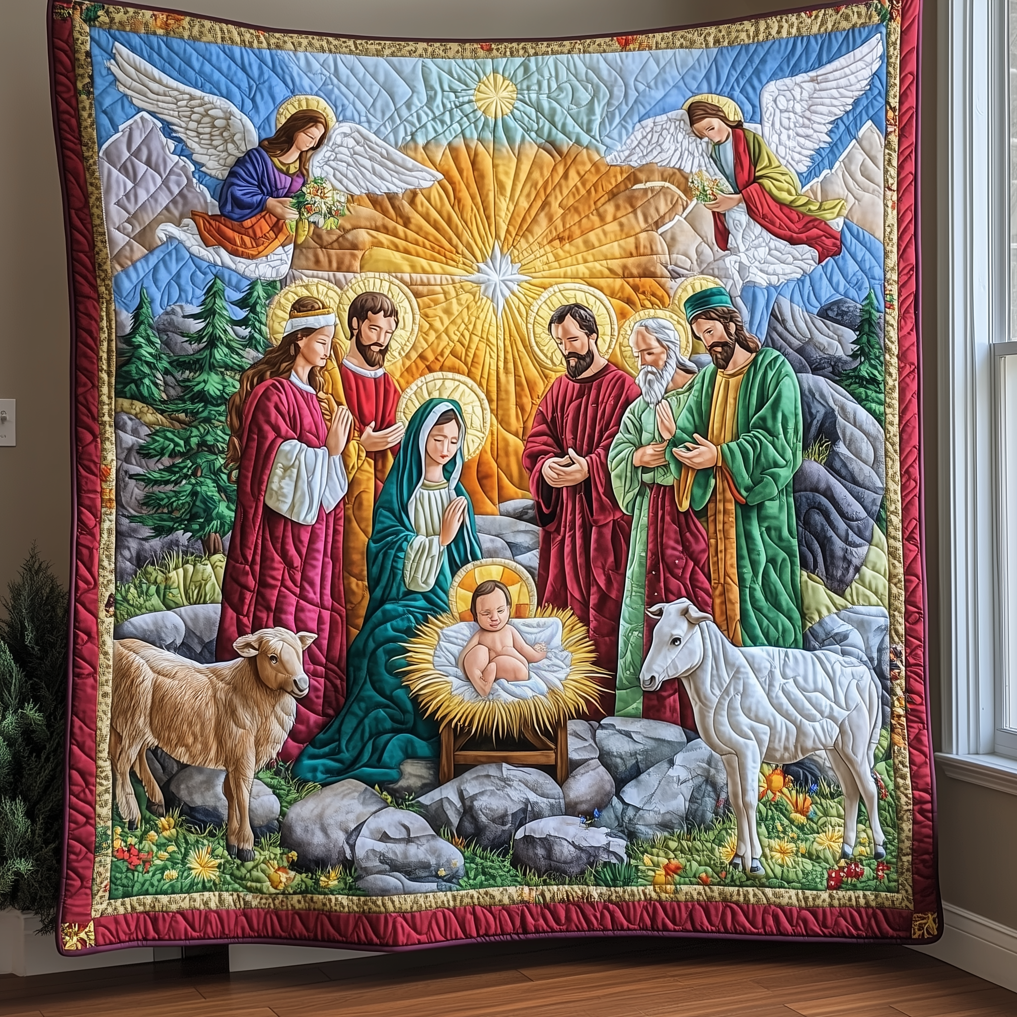 Nativity Scene Quilted Blanket Feel the Comfort of Home, Wherever You Go Nativity Scene Quilted Blanket Feel the Comfort of Home, Wherever You Go