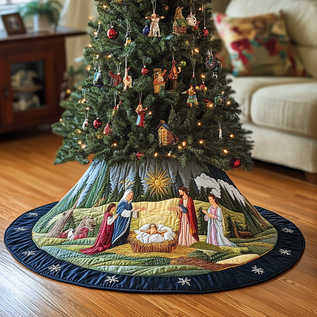 Nativity Scene Quilted Tree Skirt Celebrate with Grace and Safety in Every Detail Nativity Scene Quilted Tree Skirt Celebrate with Grace and Safety in Every Detail