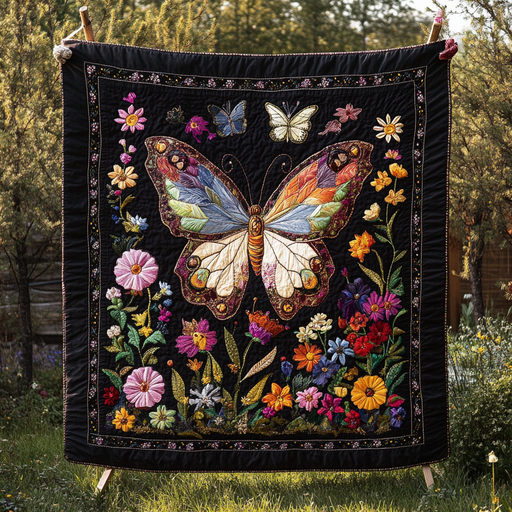 Nature Jewel Quilted Blanket Gifts With Butterfly Theme Nature Jewel Quilted Blanket Gifts With Butterfly Theme